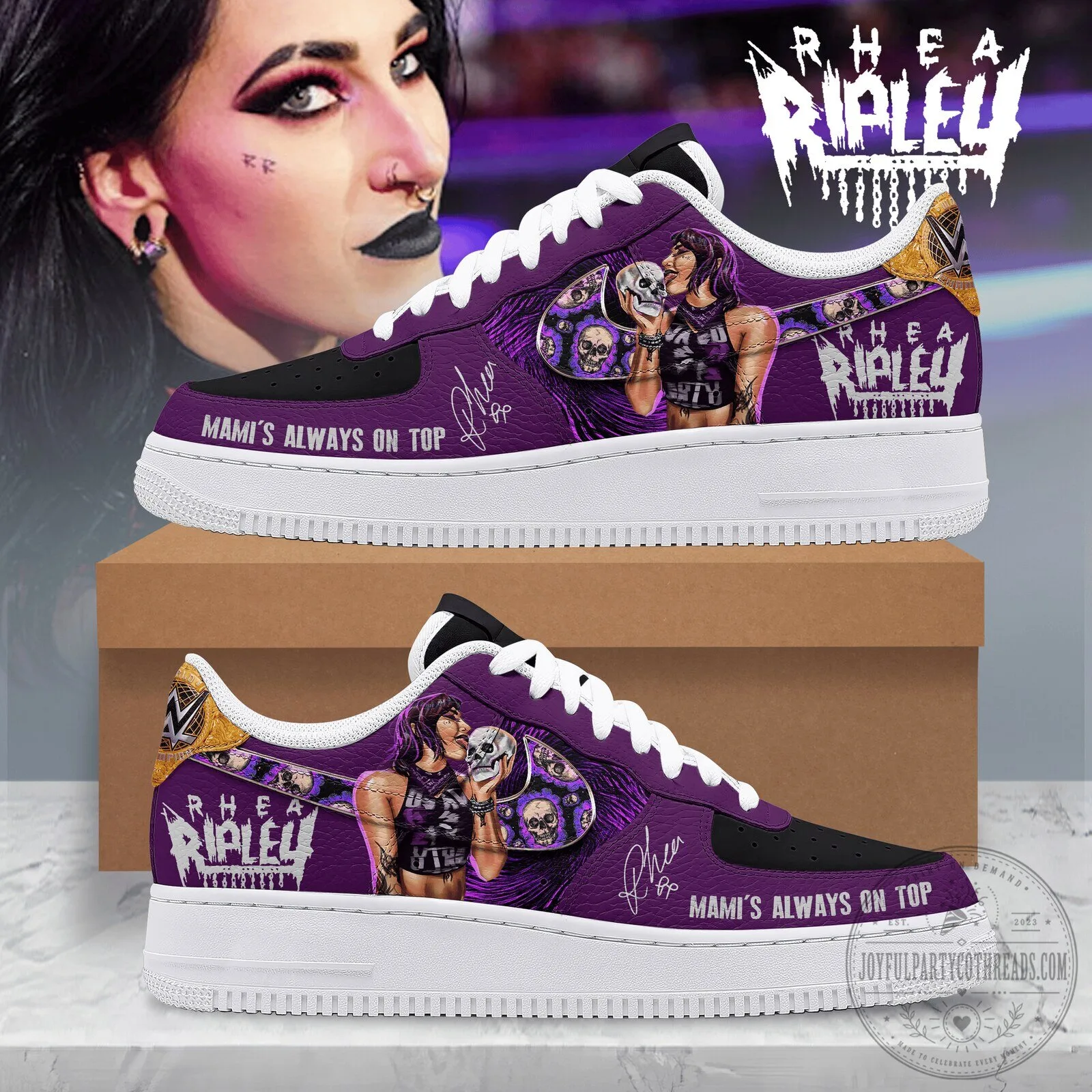 Rhea Ripley Mami's Always On Top WWE Superstar Fan Shoes 1 rhea ripley mami s always on top wwe superstar fan shoes featured