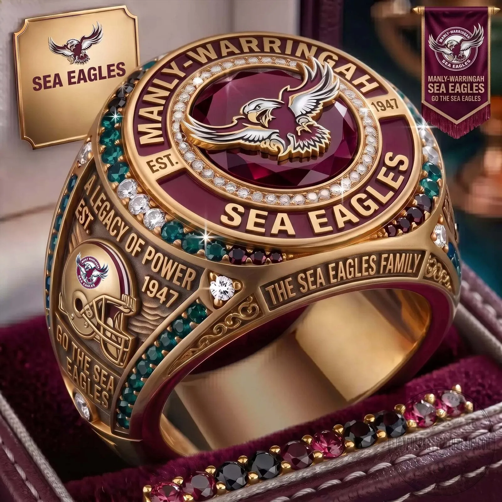 Manly Warringah Sea Eagles Rugby League Football Club Fan Ring