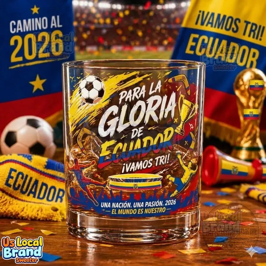 Ecuador National Football Team World Cup 2026 Whiskey Glass