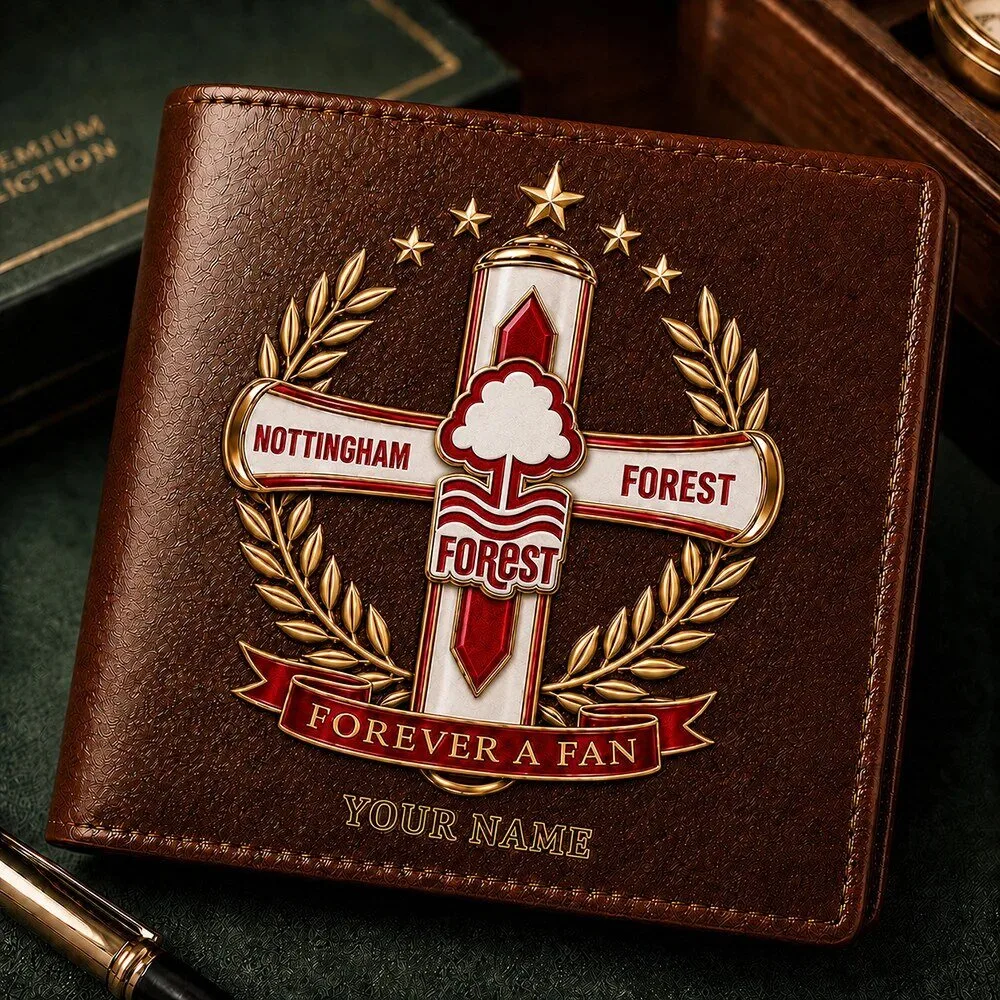 Nottingham Forest Football Club Leather Wallet Custom Name Gift