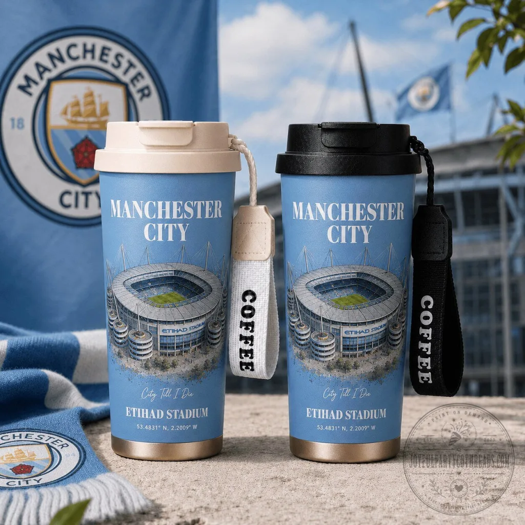 Manchester City Etihad Stadium Coffee Tumbler Manchester City Etihad Stadium Coffee Tumbler