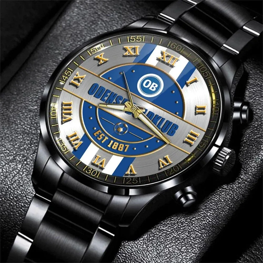 Odense Boldklub Football Club Est 1887 Stainless Steel Wristwatch