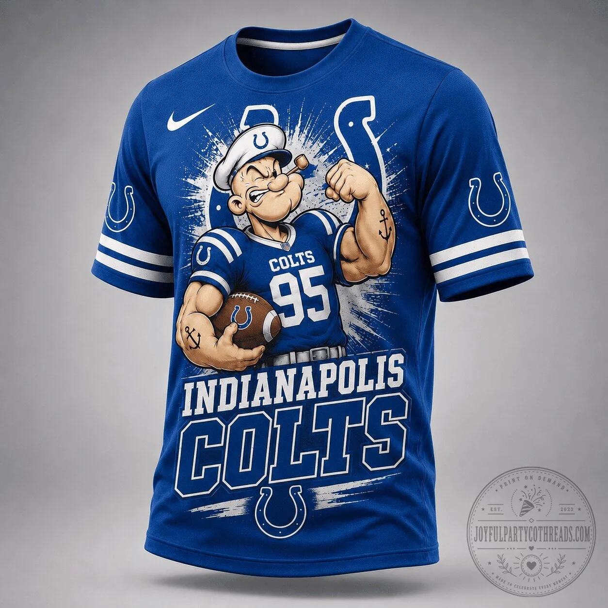 Indianapolis Colts Popeye The Sailor Man Football Team Fan T-Shirt