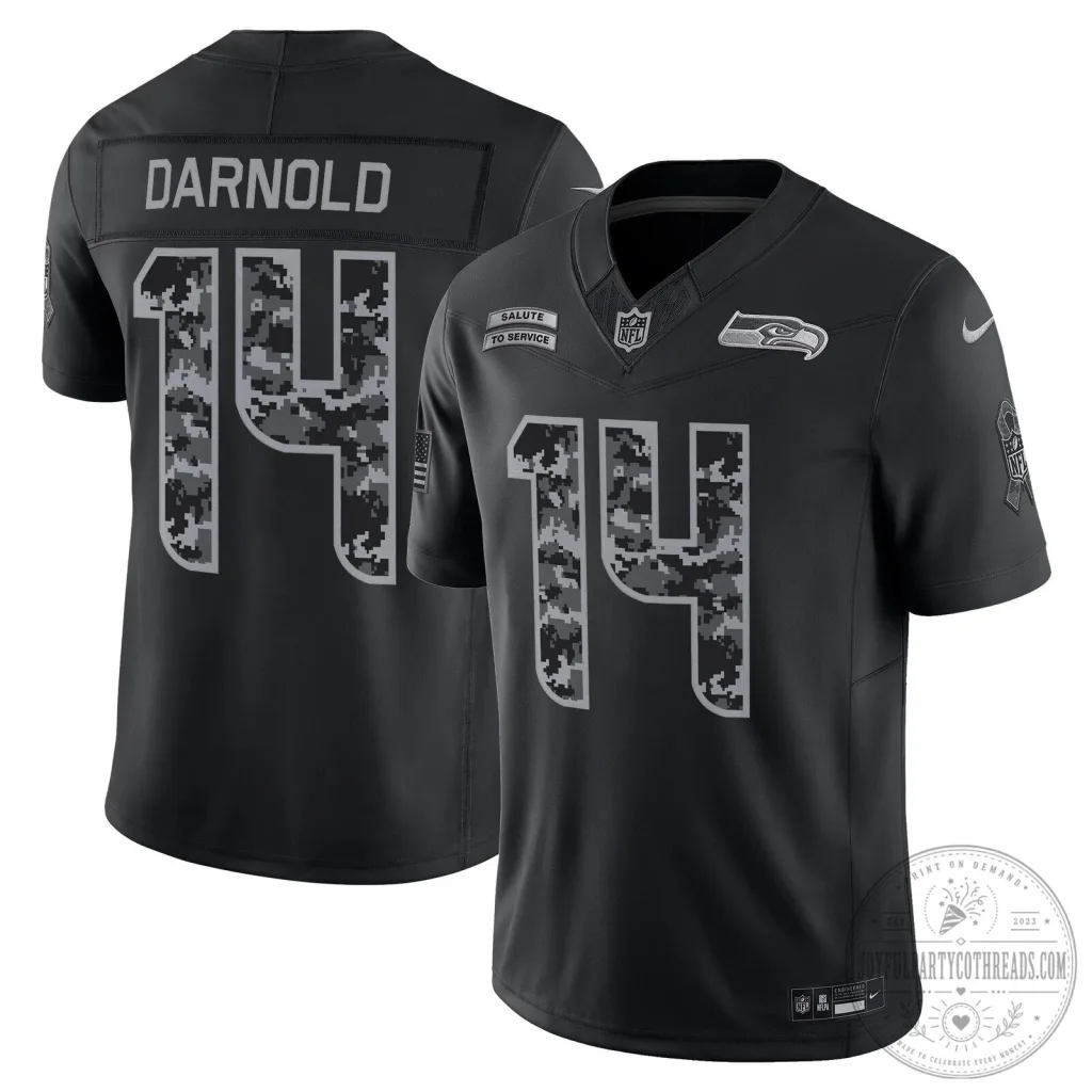 Black Football Jersey for Sam Darnold - Seattle Seahawks Salute To Service Black Football Jersey for Sam Darnold - Seattle Seahawks Salute To Service
