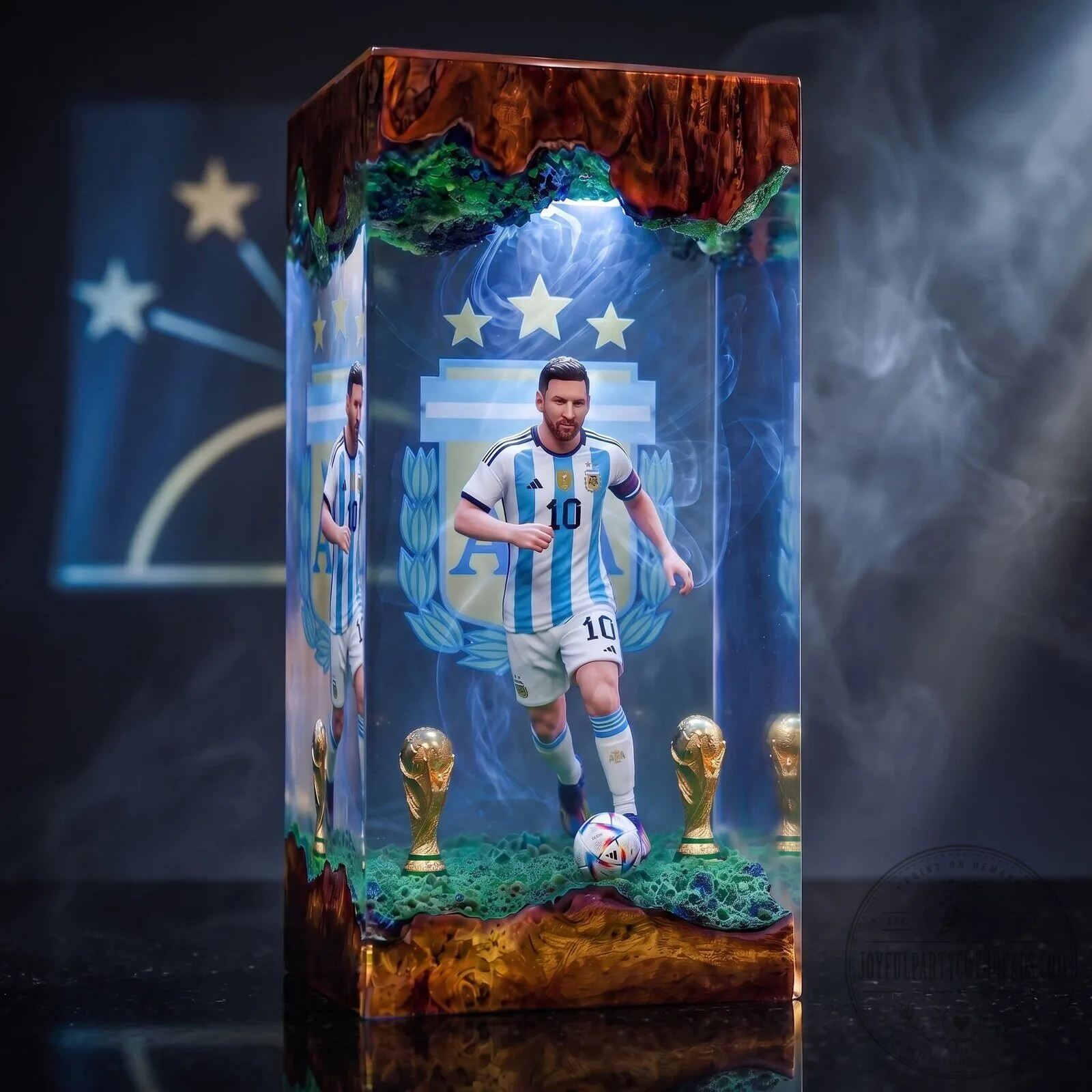 Lionel Messi Argentina Football Player Resin Diorama LED Lamp