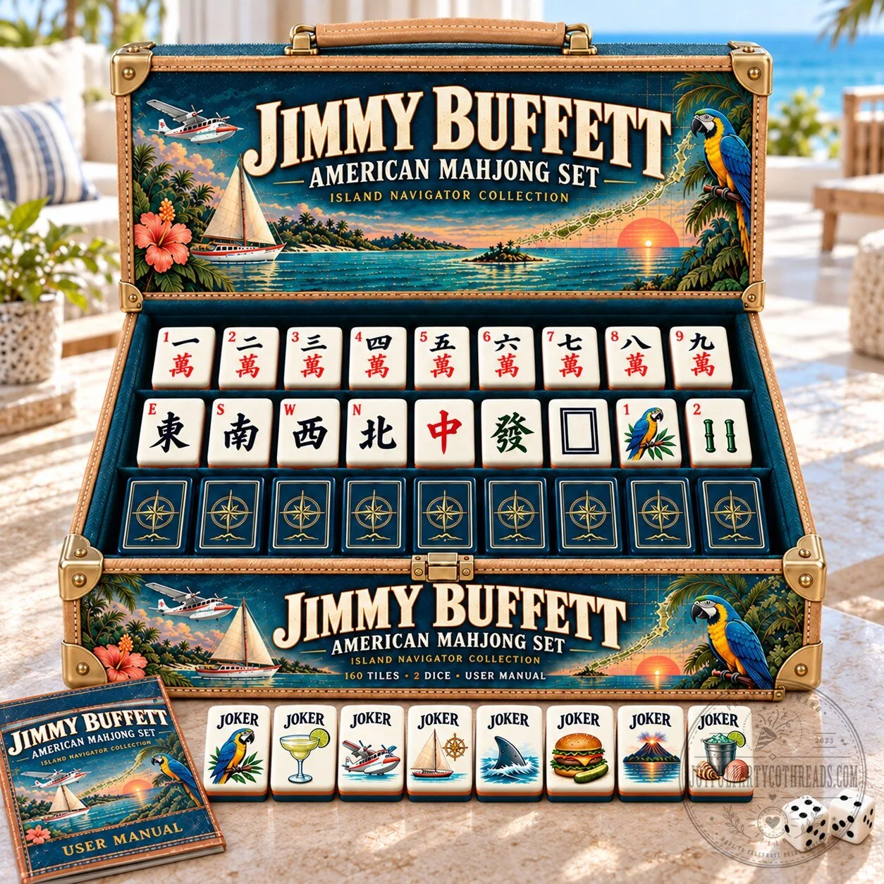 Jimmy Buffett American Mahjong Set Island Navigator Collection