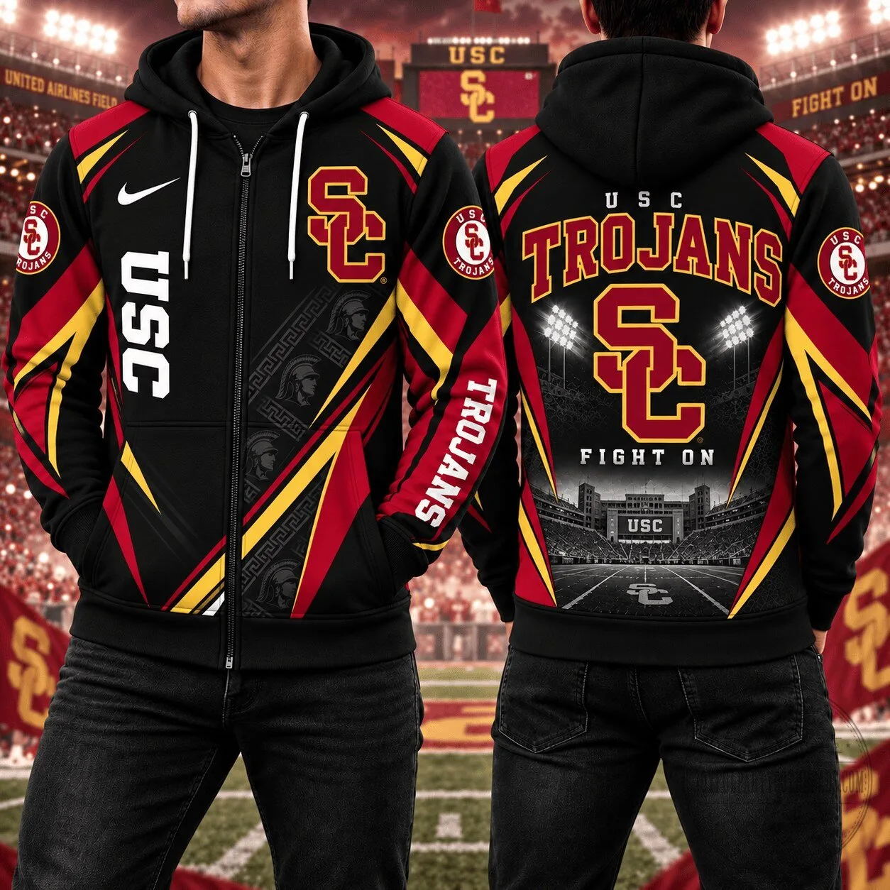 USC Trojans Football Team Fight On Full Zip Hoodie