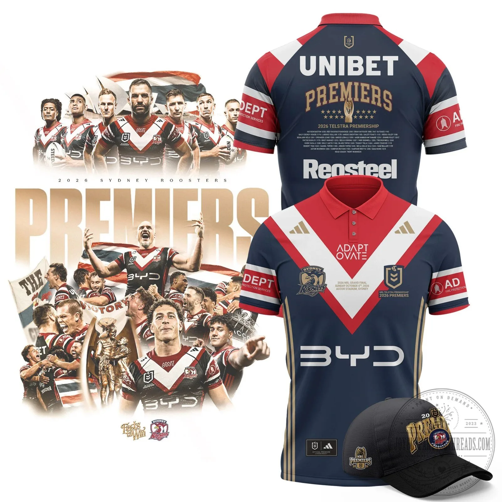 Sydney Roosters 2026 Premiers National Rugby League Polo Shirt