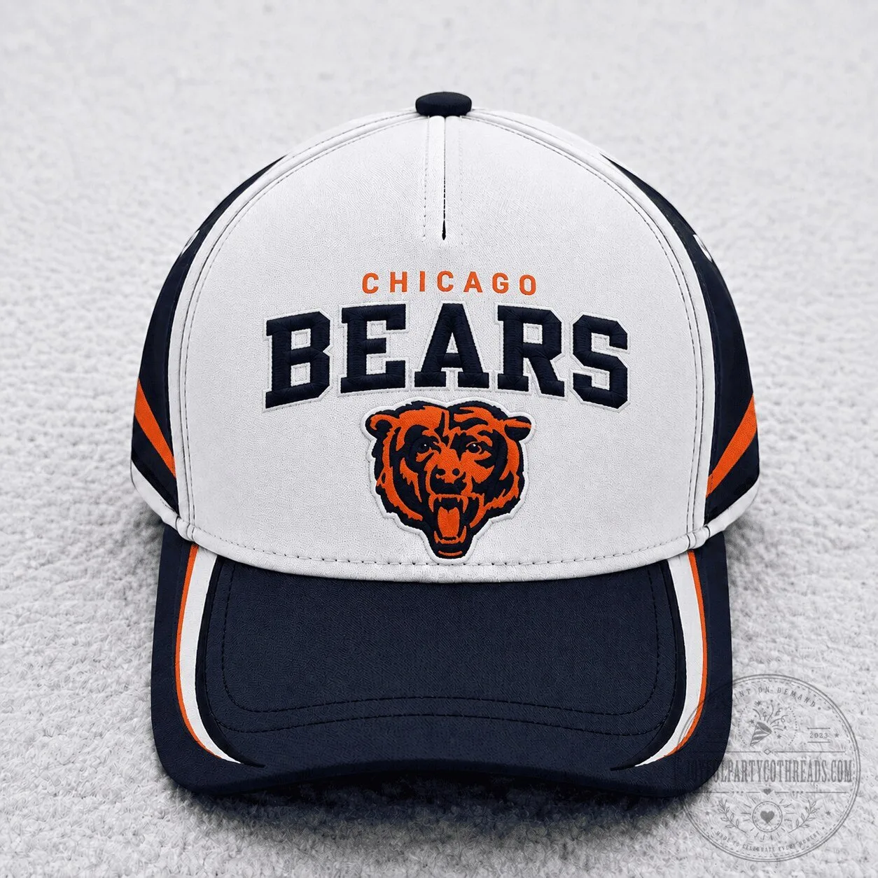 Chicago Bears NFL Football Team Logo White and Navy Blue Cap Hat