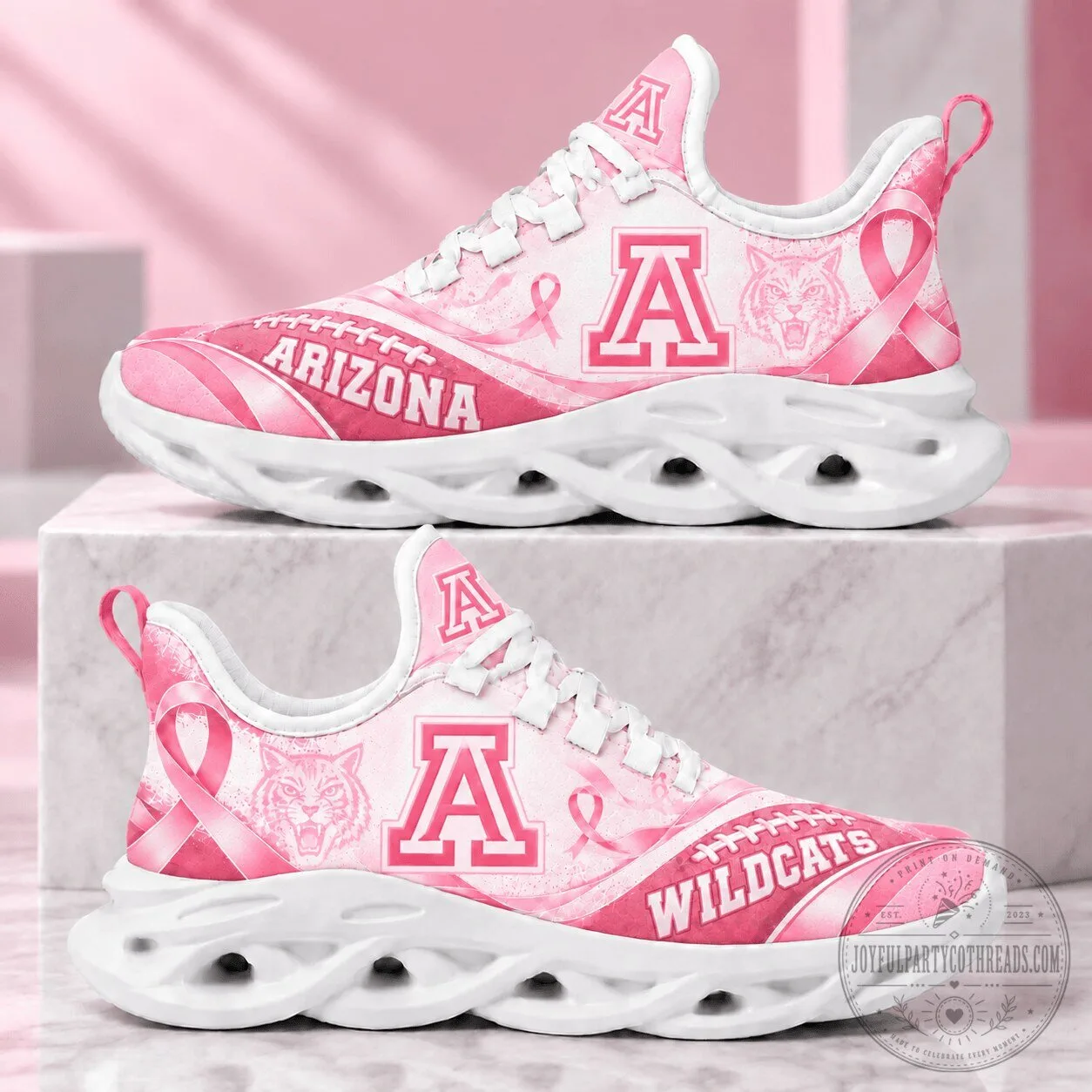 Arizona Wildcats Breast Cancer Awareness Pink Running Shoes