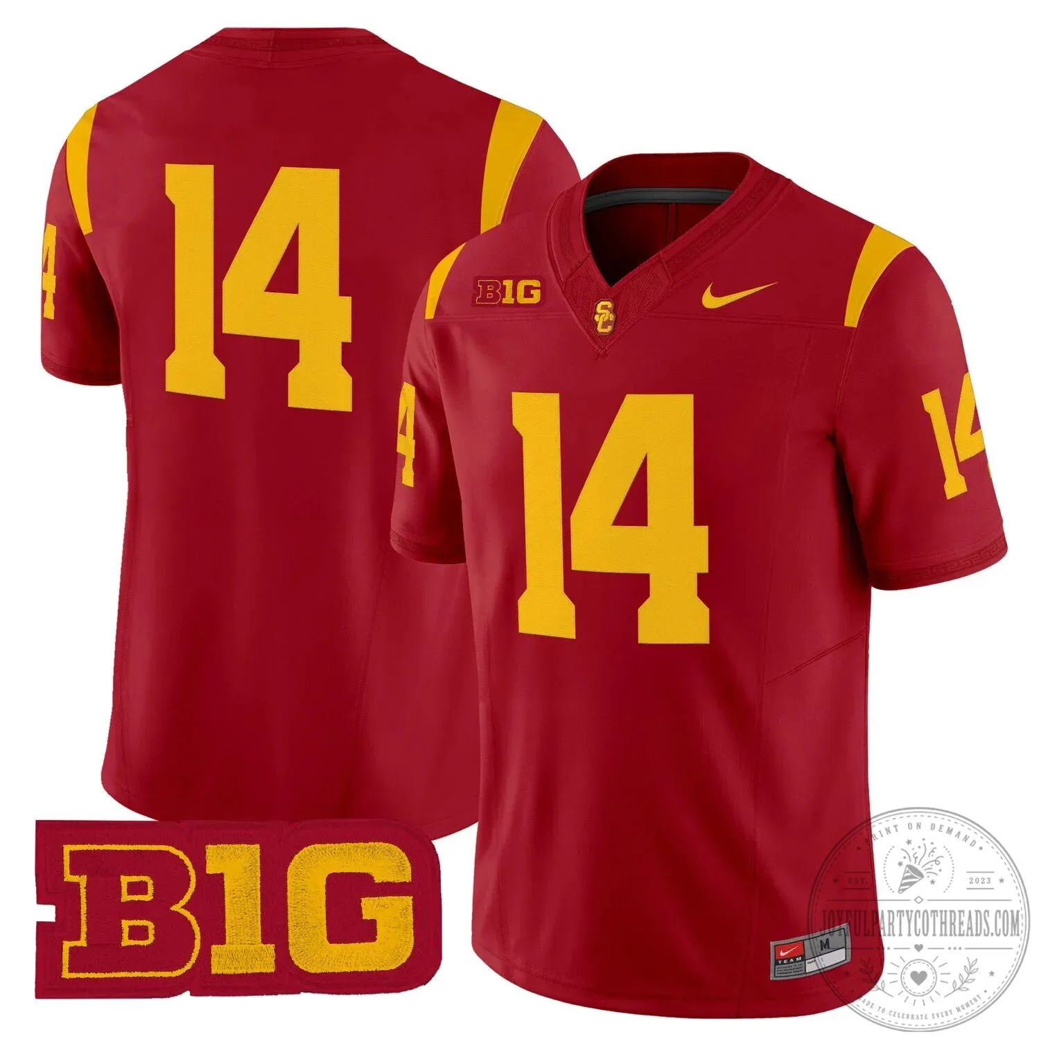 USC Trojans Football Team Red Number 14 Big Ten Conference Fan Jersey