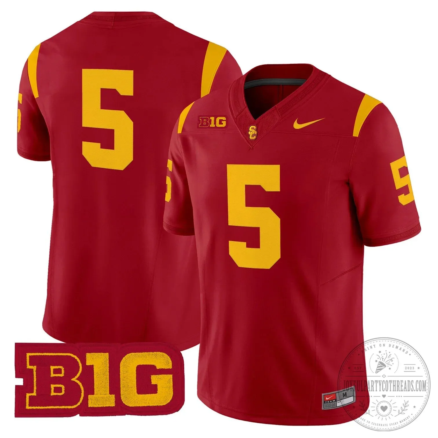 USC Trojans Football Team Red Number 14 Big Ten Conference Fan Jersey 52 USC Trojans Football Team Red Number 14 Big Ten Conference Fan Jersey
