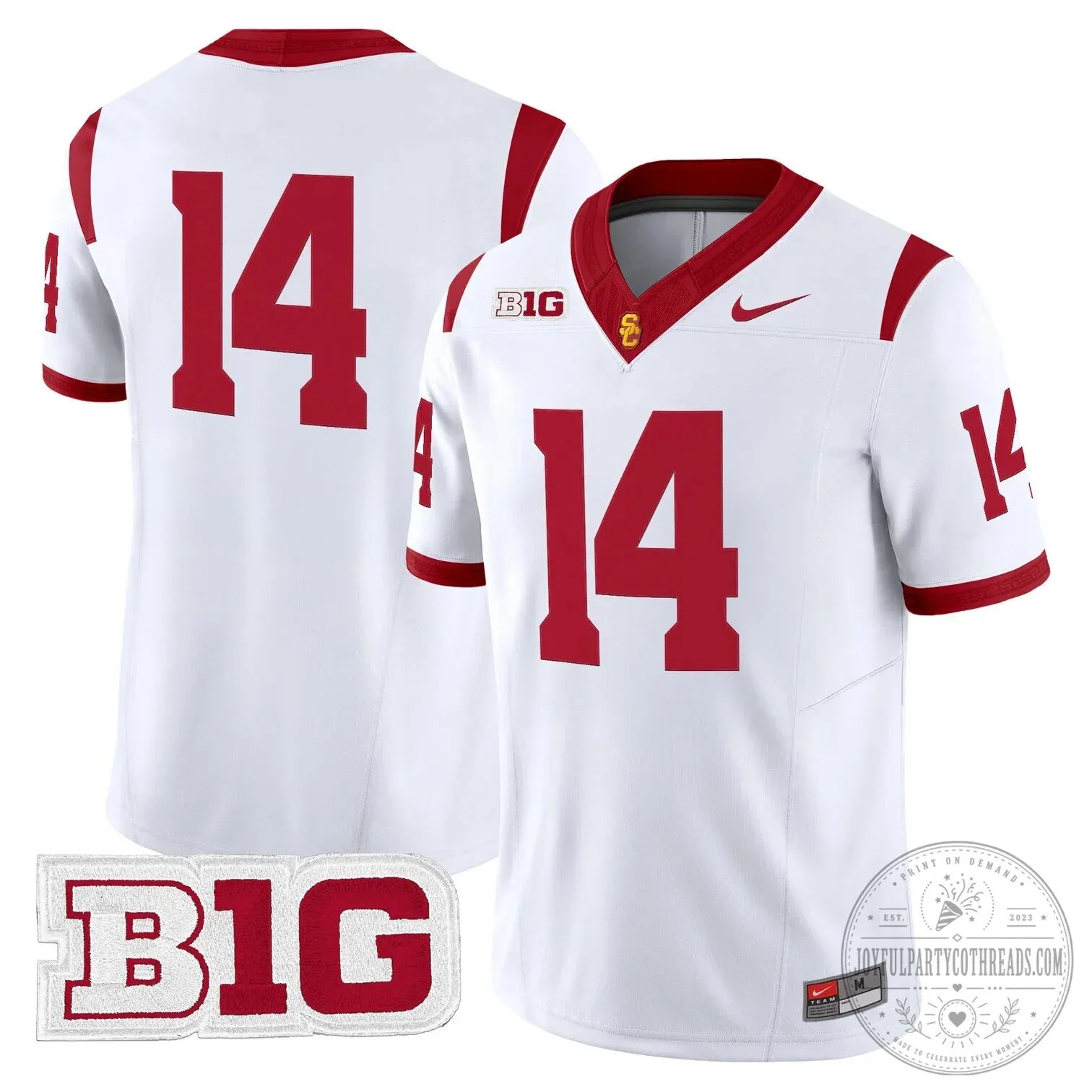 USC Trojans Football Team Red Number 14 Big Ten Conference Fan Jersey 67 USC Trojans Football Team Red Number 14 Big Ten Conference Fan Jersey