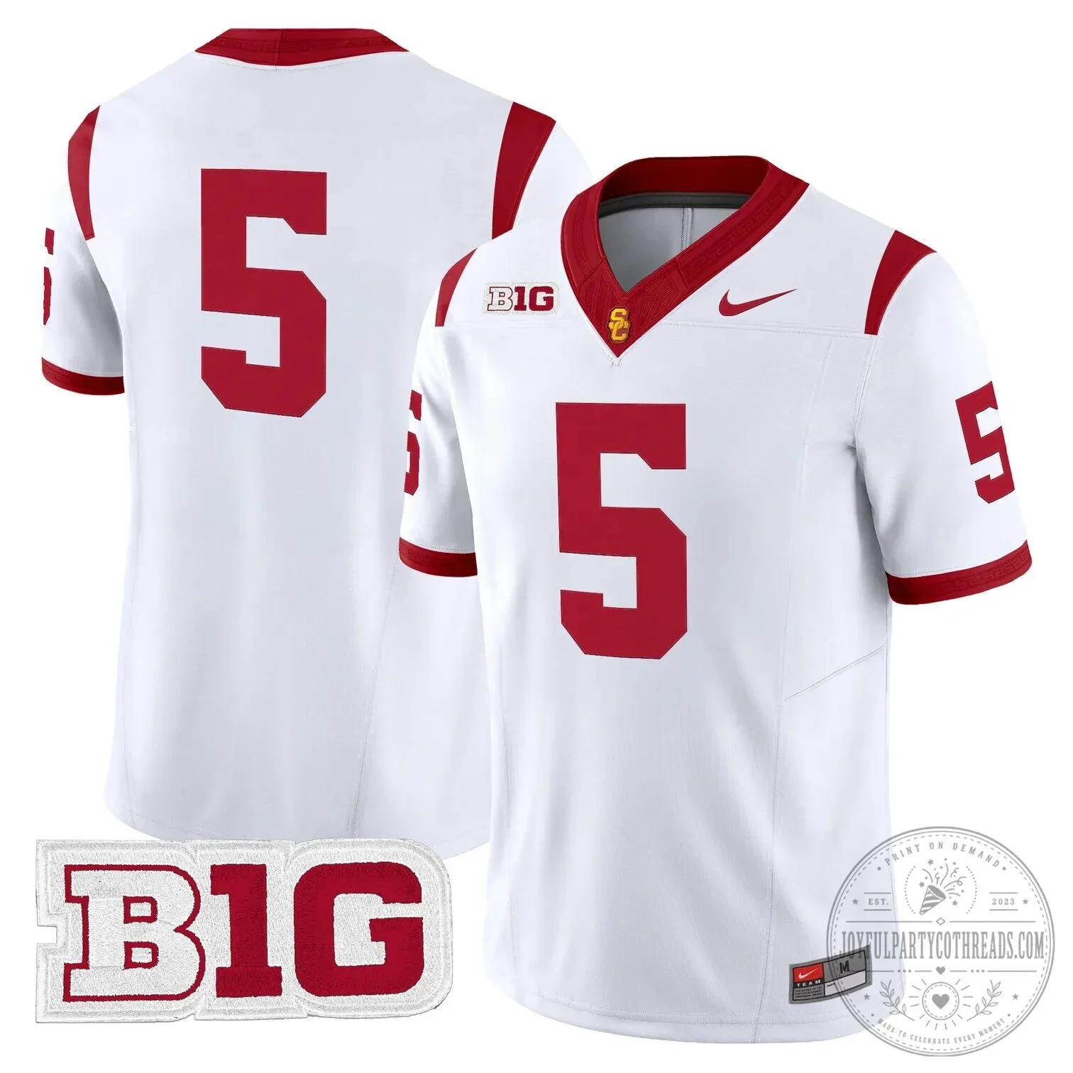 USC Trojans Football Team Red Number 14 Big Ten Conference Fan Jersey 74 USC Trojans Football Team Red Number 14 Big Ten Conference Fan Jersey