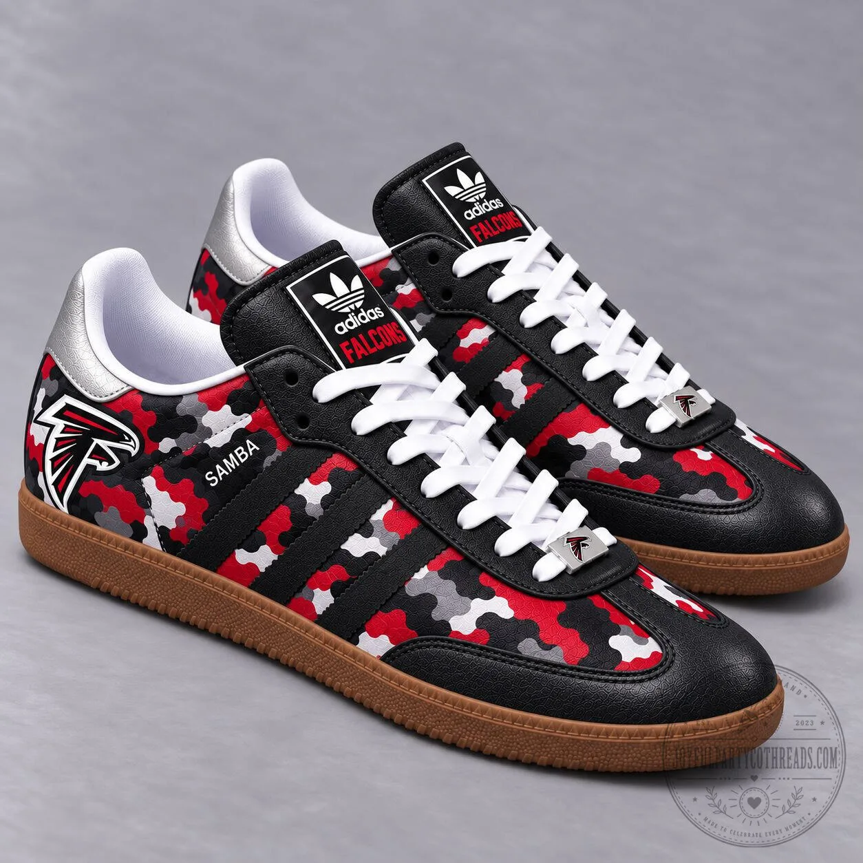 Atlanta Falcons Camouflage Patterned Samba Style Sneakers