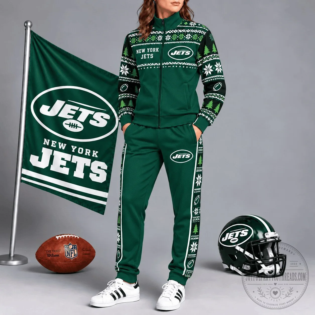New York Jets Christmas Holiday Spirit Tracksuit Jacket
