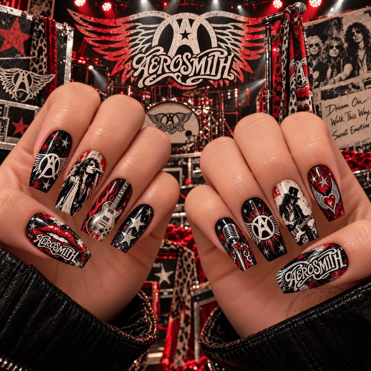 Aerosmith Wings of Rock Glamour Press-On Nails Set