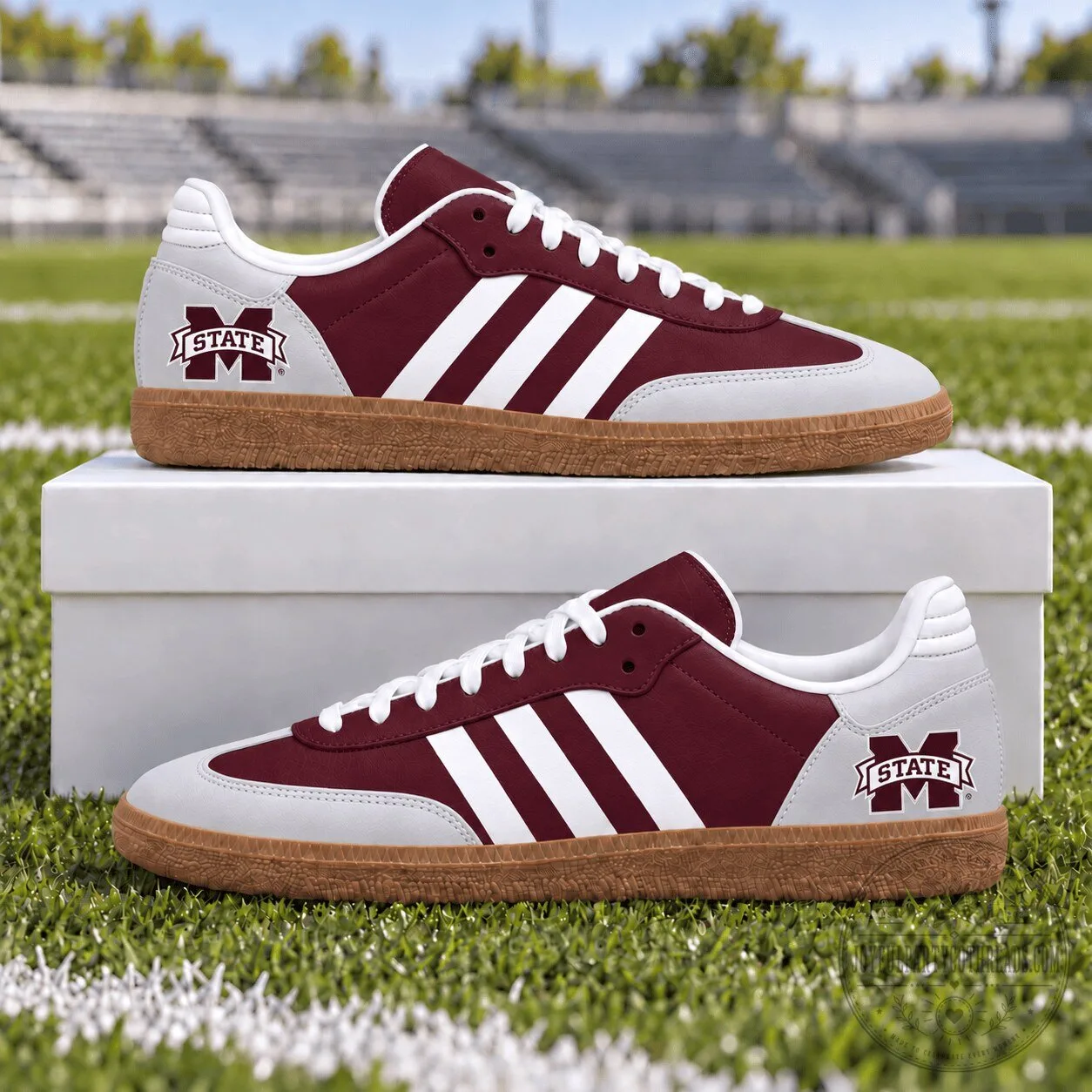 Mississippi State Bulldogs Maroon and White Samba Style Shoes