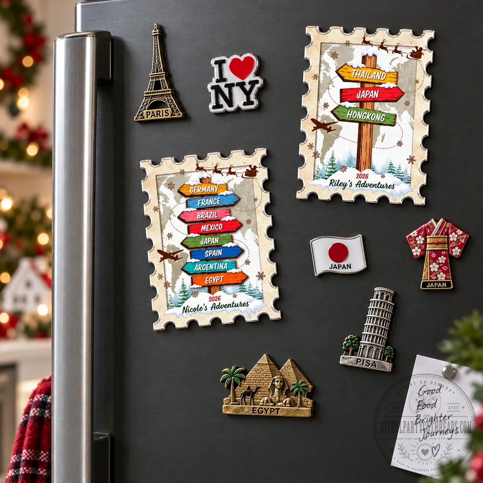 Personalized Travel Destination Recap Christmas Adventure Magnet 8 Personalized Travel Destination Recap Christmas Adventure Magnet