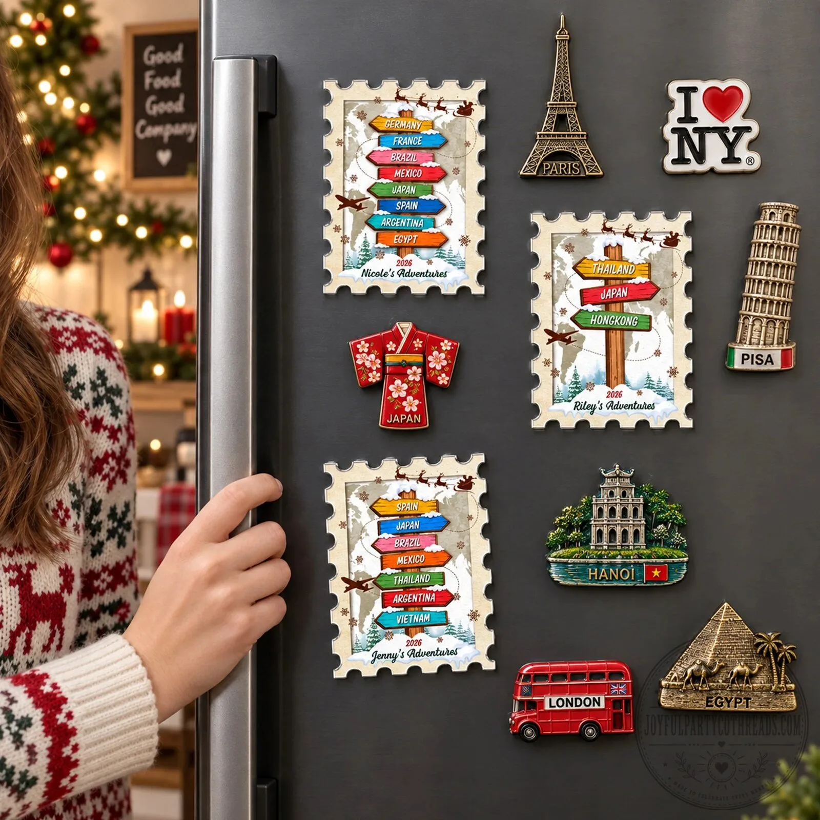 Personalized Travel Destination Recap Christmas Adventure Magnet 9 Personalized Travel Destination Recap Christmas Adventure Magnet
