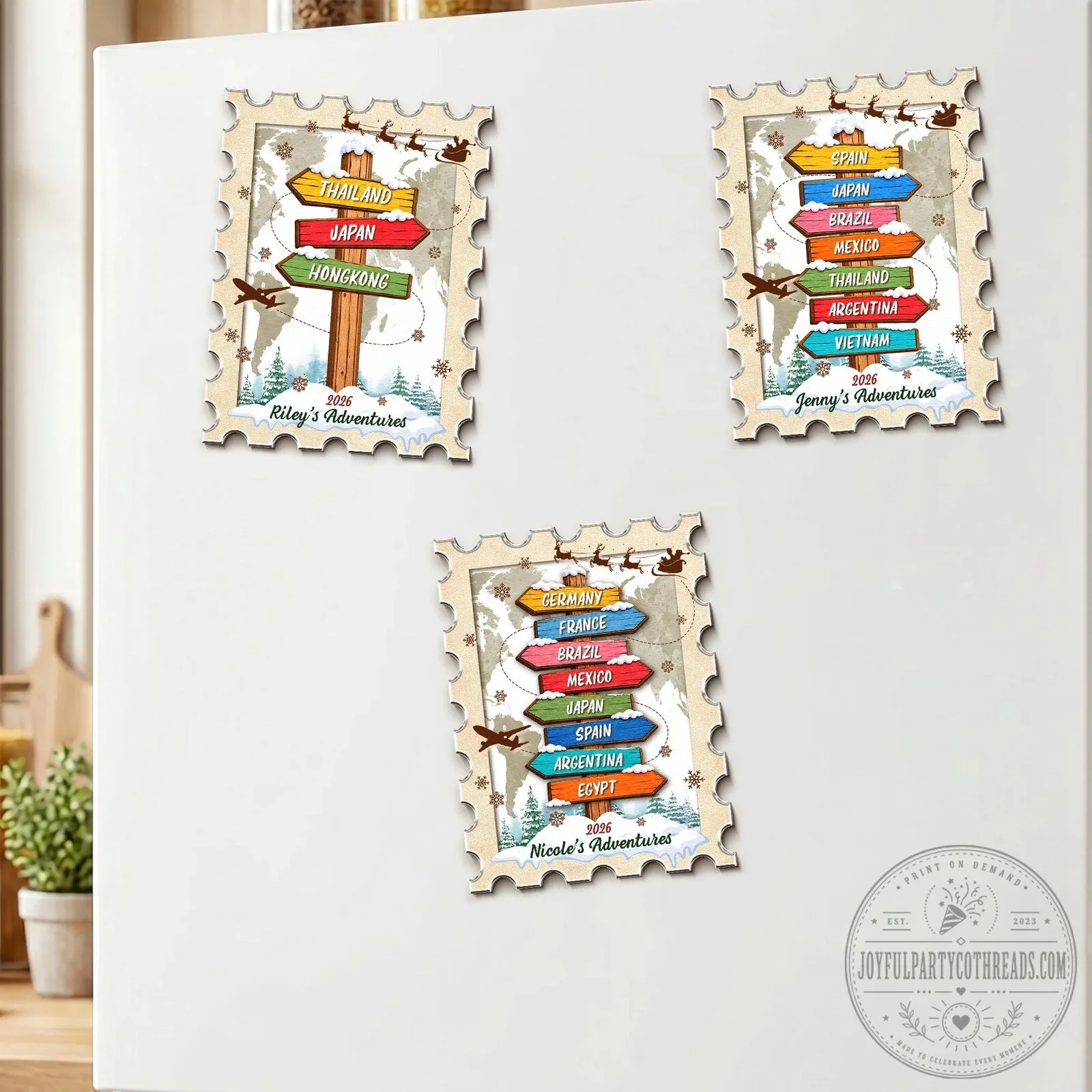 Personalized Travel Destination Recap Christmas Adventure Magnet 10 Personalized Travel Destination Recap Christmas Adventure Magnet