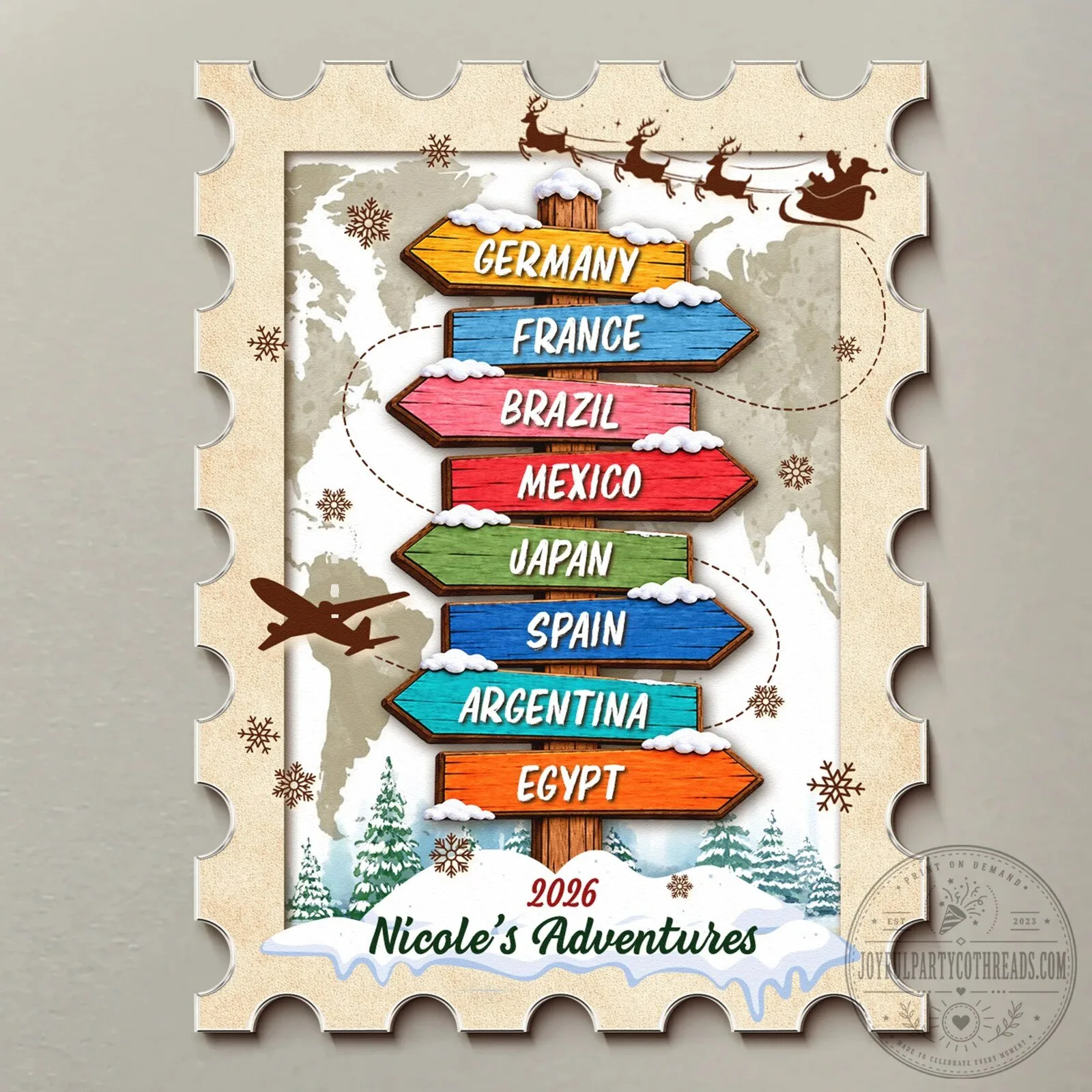 Personalized Travel Destination Recap Christmas Adventure Magnet 11 Personalized Travel Destination Recap Christmas Adventure Magnet