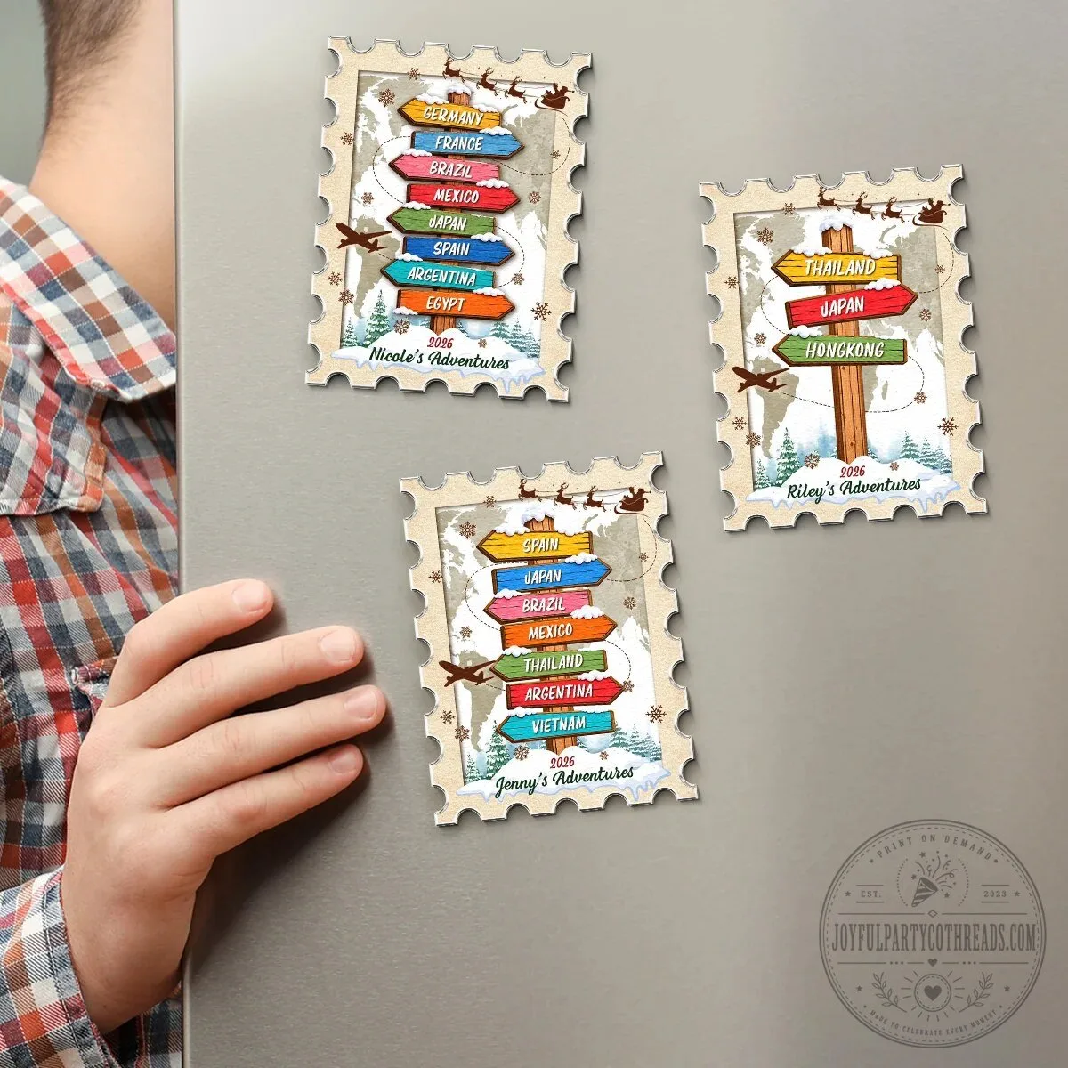 Personalized Travel Destination Recap Christmas Adventure Magnet 12 Personalized Travel Destination Recap Christmas Adventure Magnet