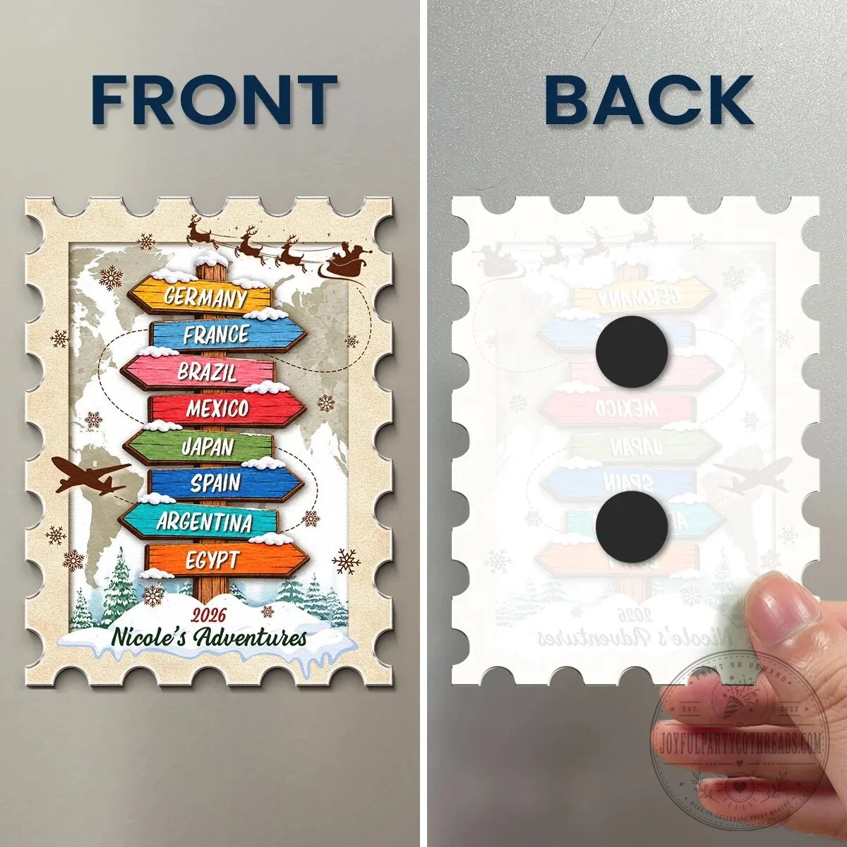 Personalized Travel Destination Recap Christmas Adventure Magnet 14 Personalized Travel Destination Recap Christmas Adventure Magnet
