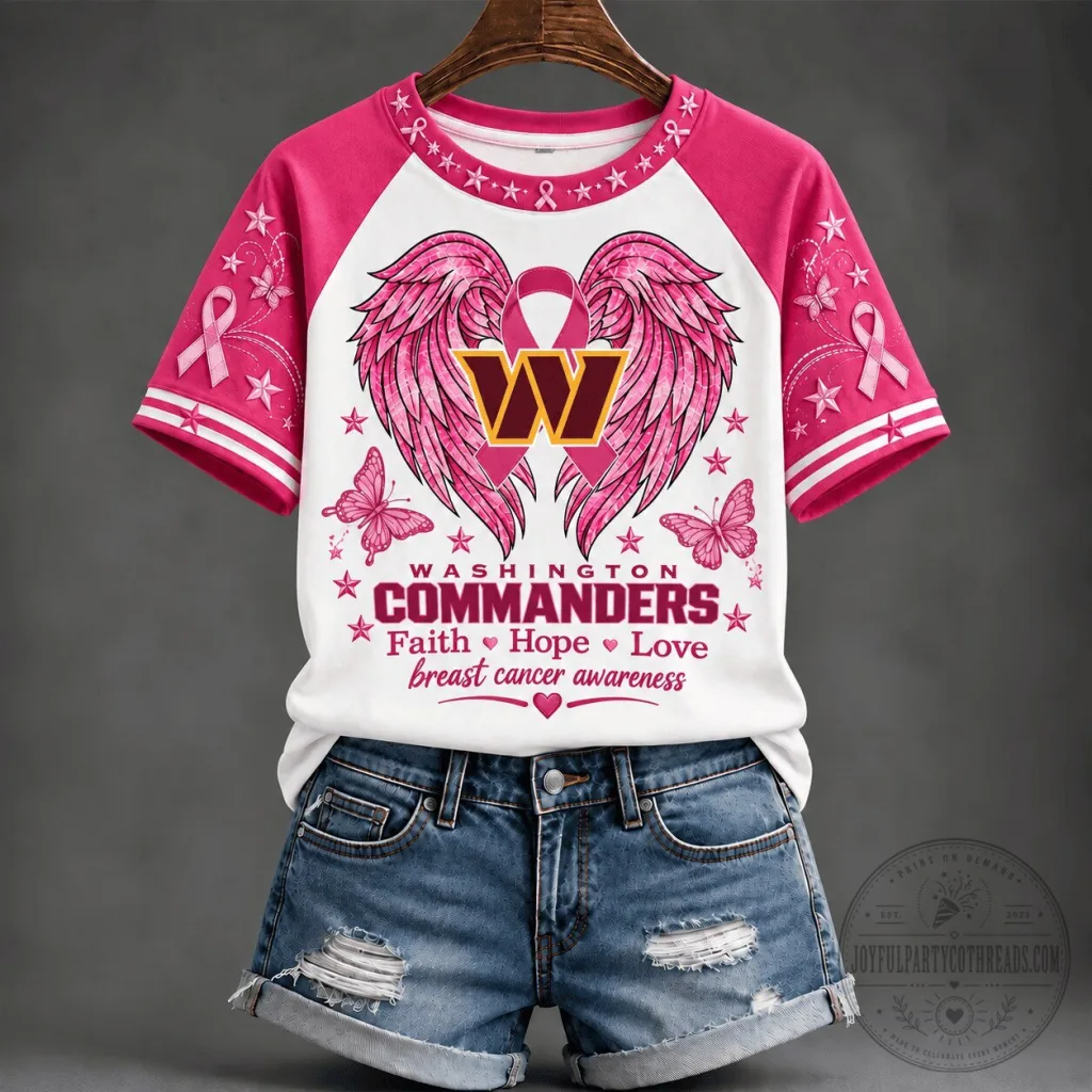 Washington Commanders Faith Hope Love Breast Cancer Awareness T-Shirt Washington Commanders Faith Hope Love Breast Cancer Awareness T-Shirt