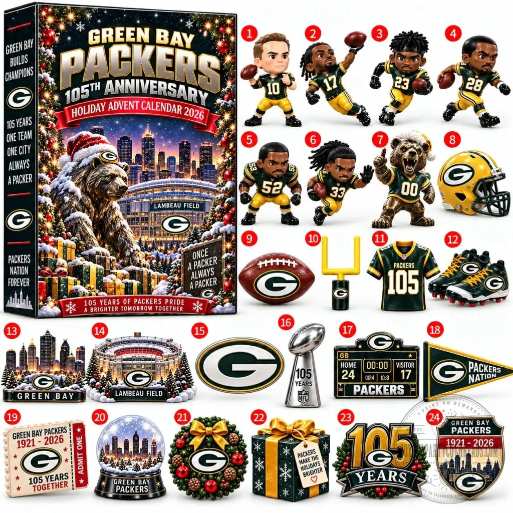 Green Bay Packers 105th Anniversary Holiday Advent Calendar 2026 Green Bay Packers 105th Anniversary Holiday Advent Calendar 2026 2D