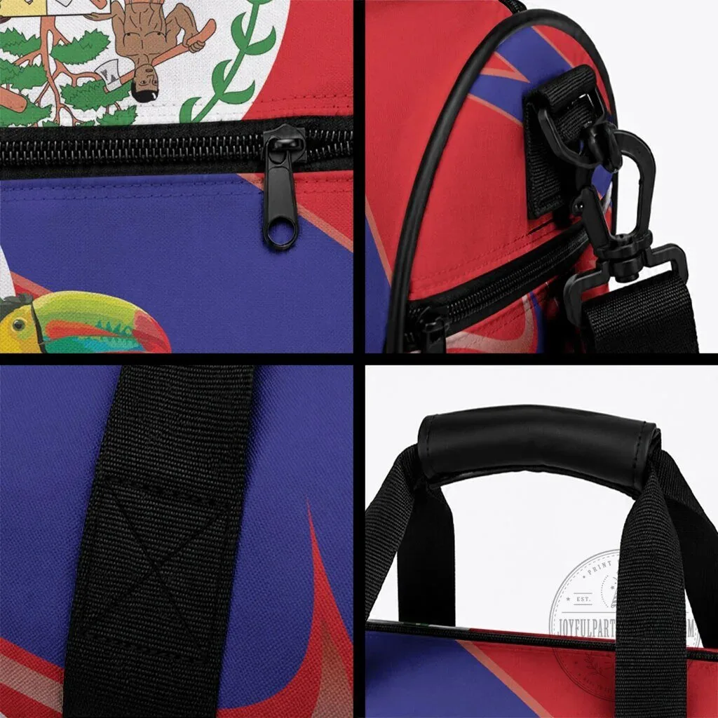 Belize Flag Toucan Tropical Flowers Independence Day Duffle Bag 6 Belize Flag Toucan Tropical Flowers Independence Day Duffle Bag