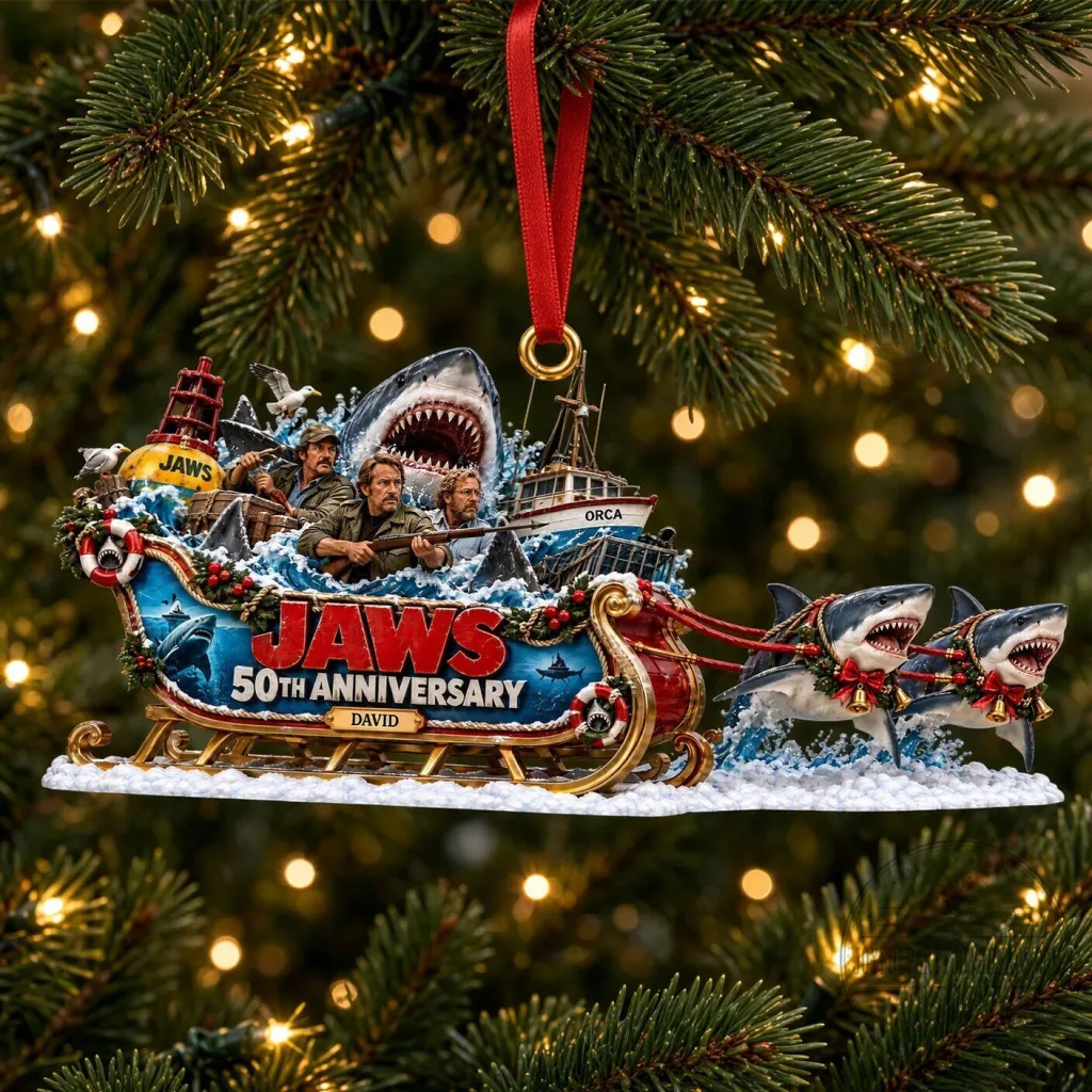 Jaws 50th Anniversary Christmas Sleigh Ornament Jaws 50th Anniversary Christmas Sleigh Ornament