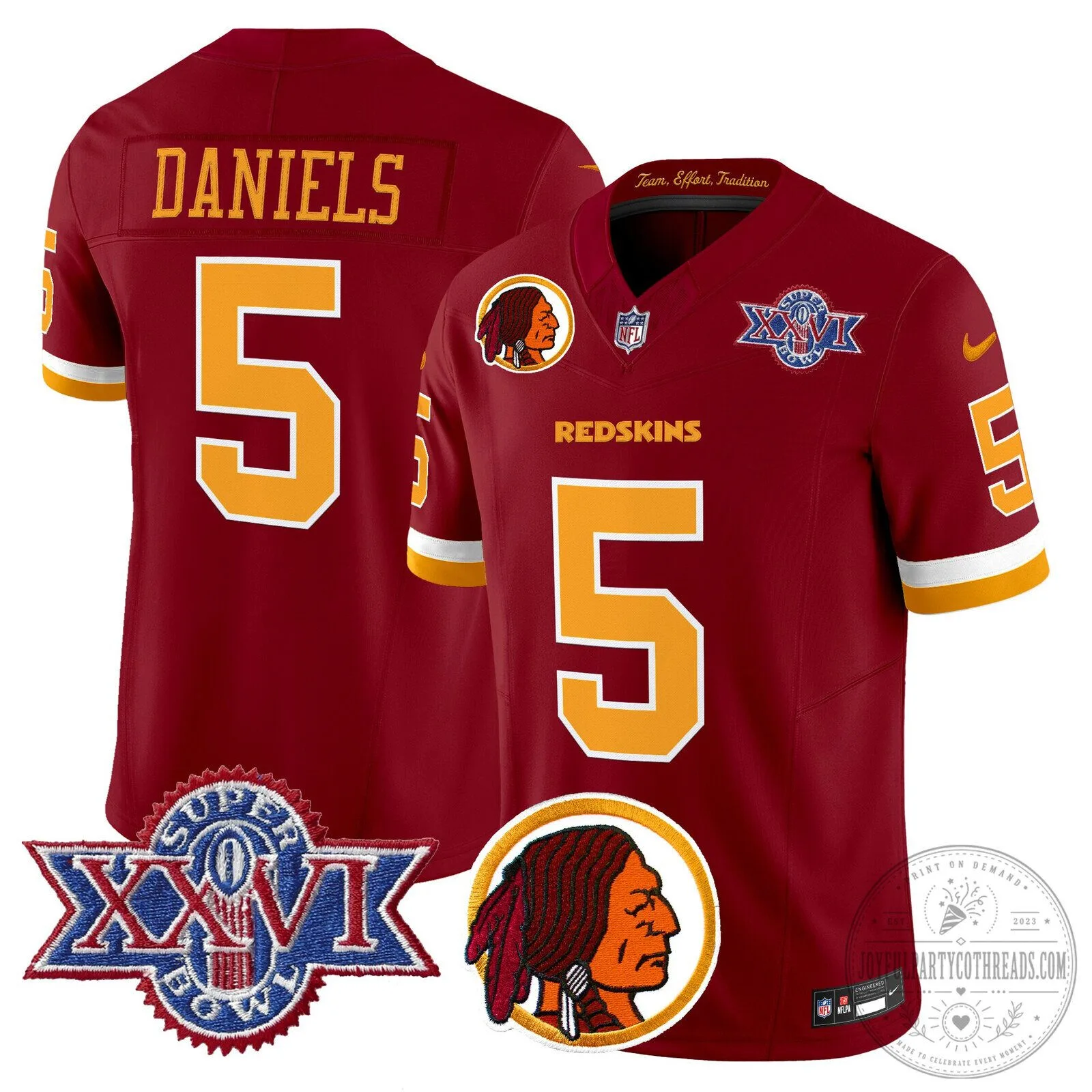 Washington Redskins Super Bowl 26 XXVI Daniels Football Jersey