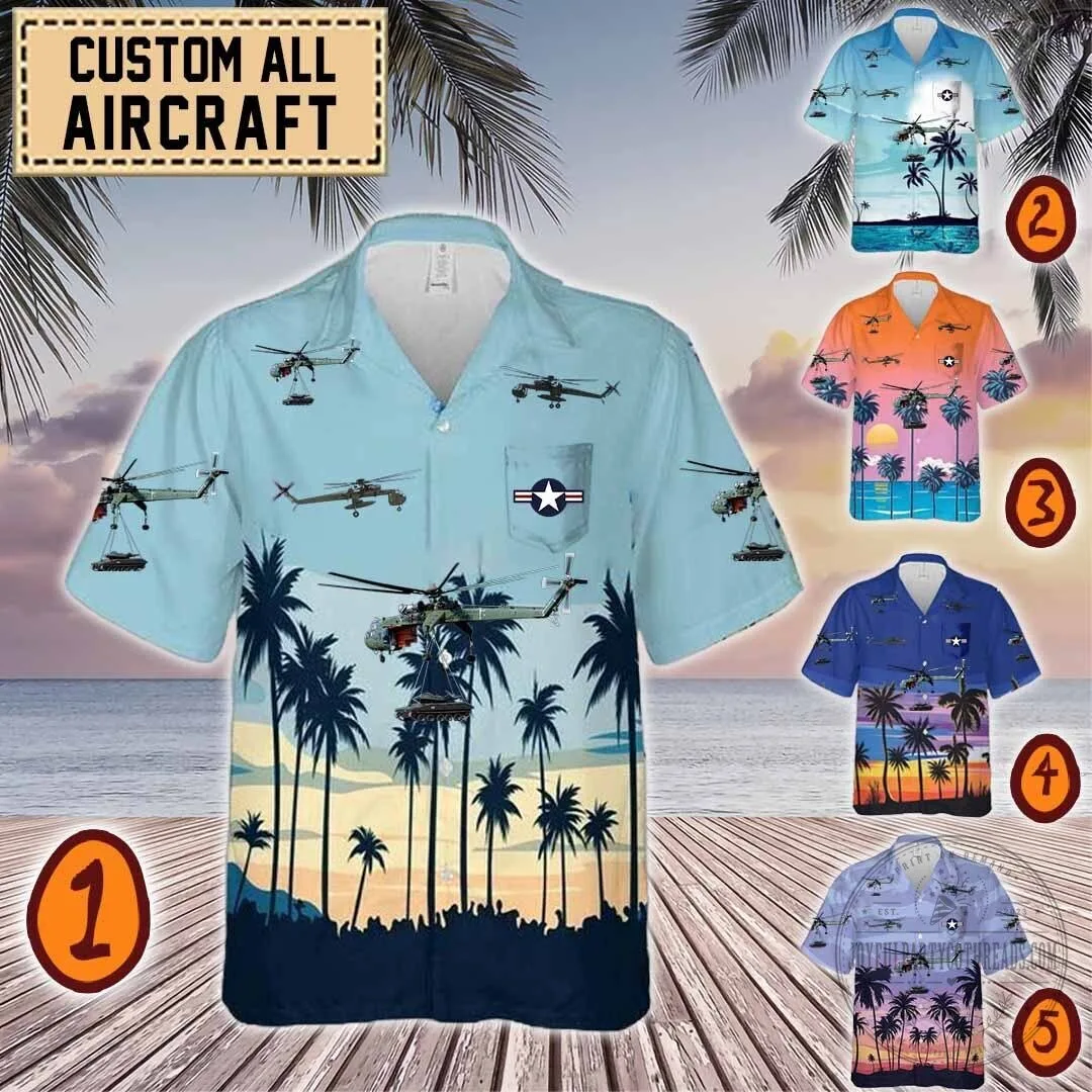 Sikorsky CH-54 Tarhe Heavy-Lift Helicopter Hawaiian Shirt