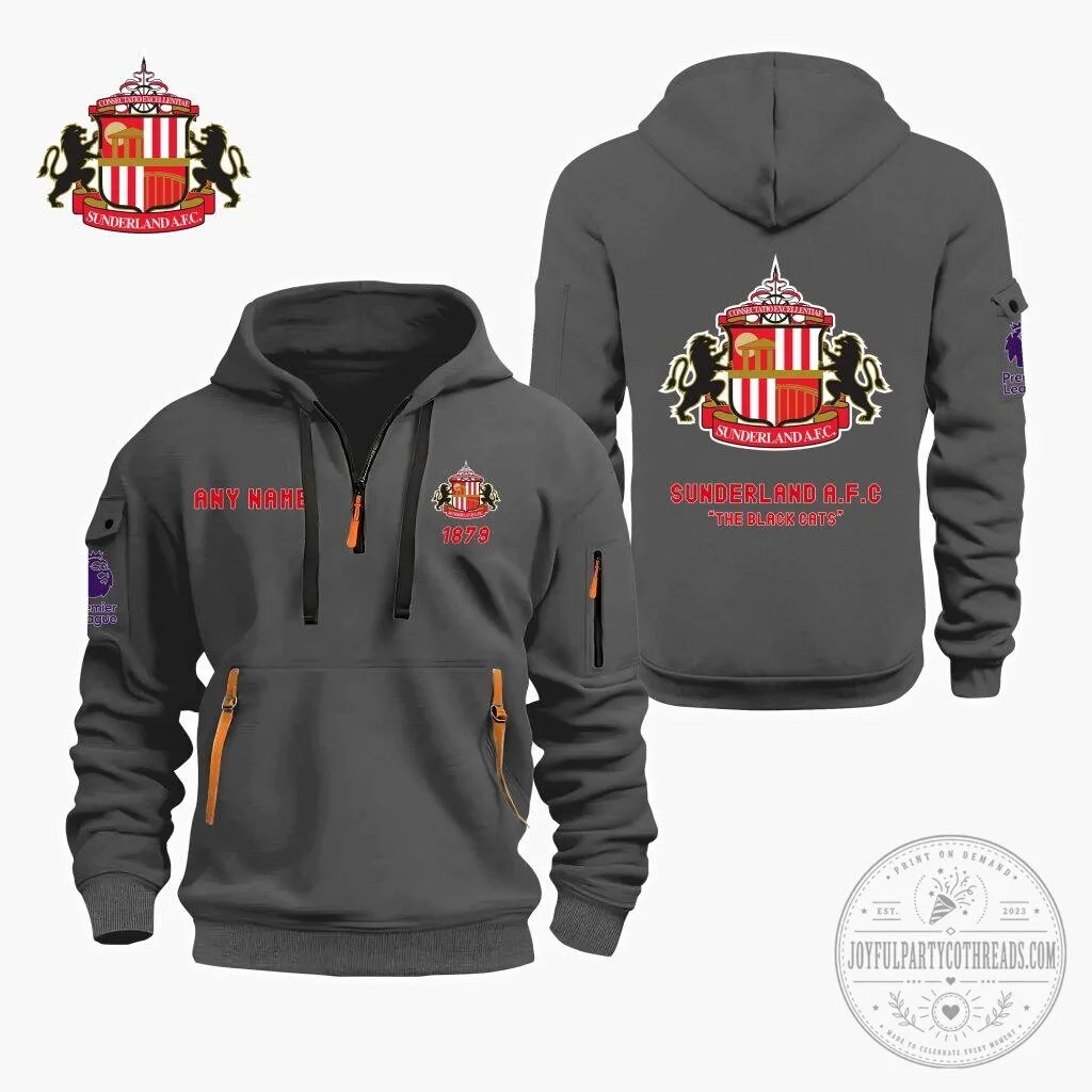 Customizable Quarter Zip Hoodie for Sunderland Association Football Club Fans 9 Customizable Quarter Zip Hoodie for Sunderland Association Football Club Fans