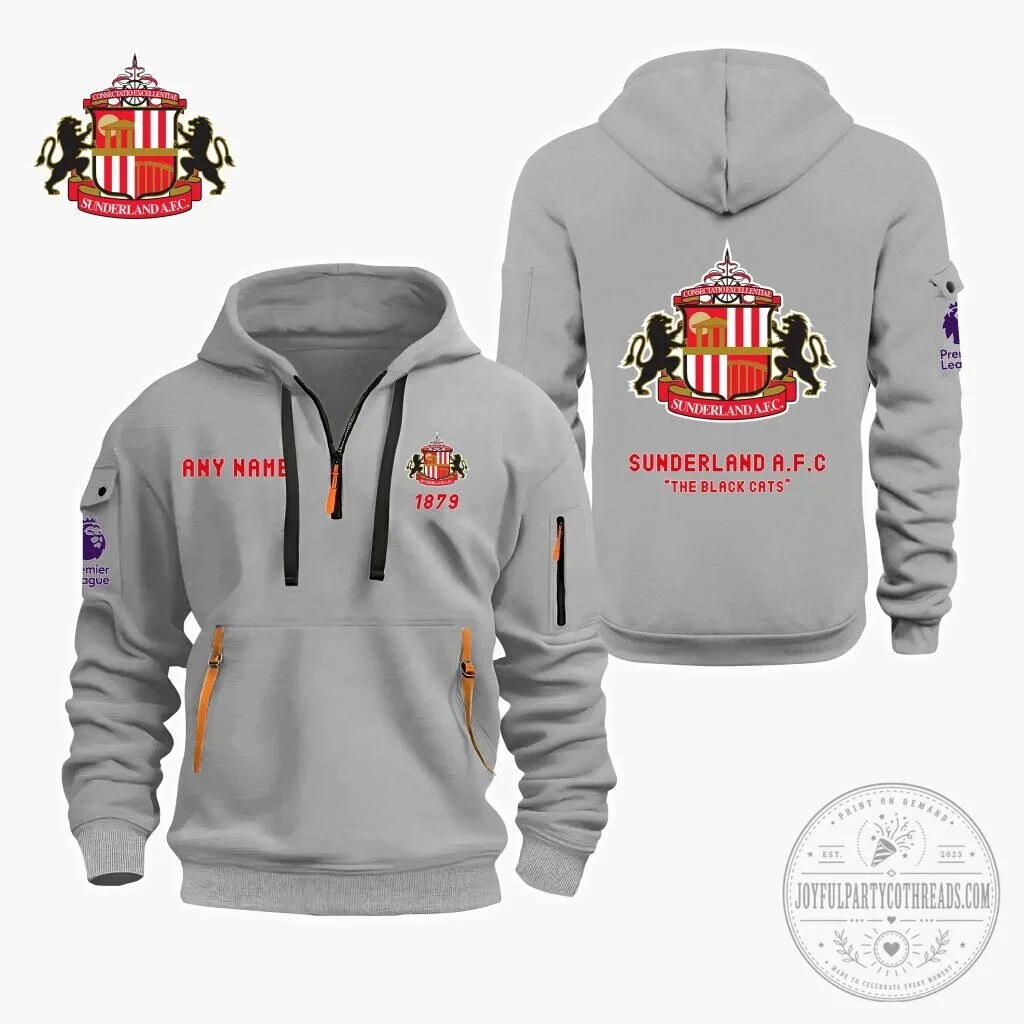 Customizable Quarter Zip Hoodie for Sunderland Association Football Club Fans 10 Customizable Quarter Zip Hoodie for Sunderland Association Football Club Fans