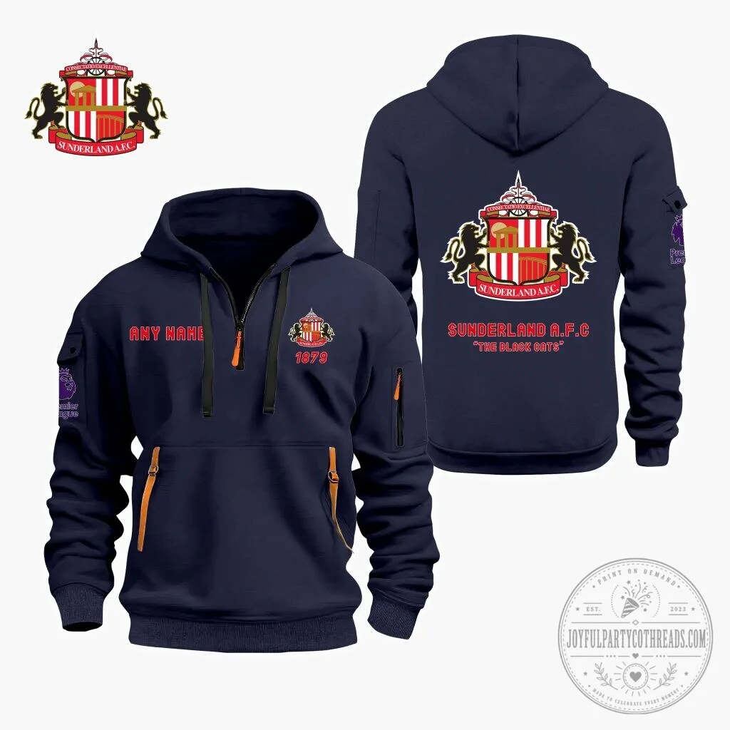Customizable Quarter Zip Hoodie for Sunderland Association Football Club Fans 11 Customizable Quarter Zip Hoodie for Sunderland Association Football Club Fans