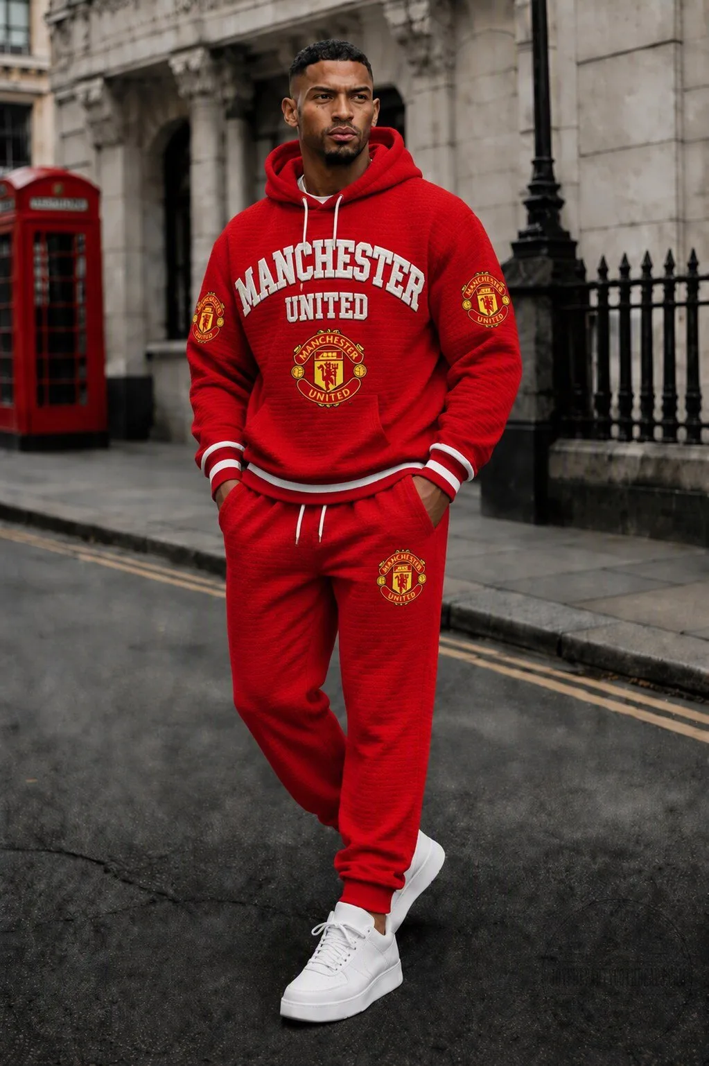 Manchester United Football Club Red Hoodie and Joggers Set