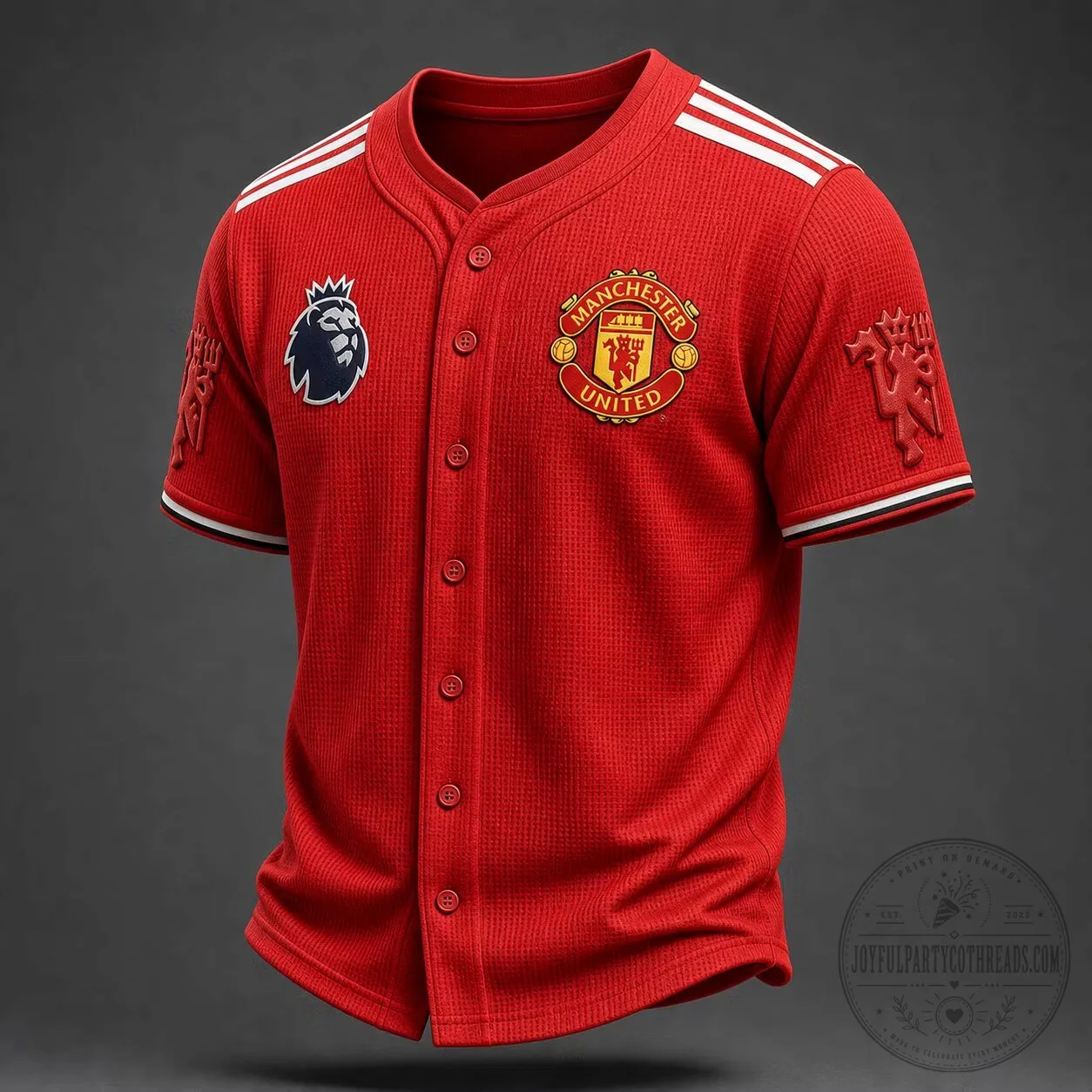 Red Baseball Jersey of Manchester United Football Club