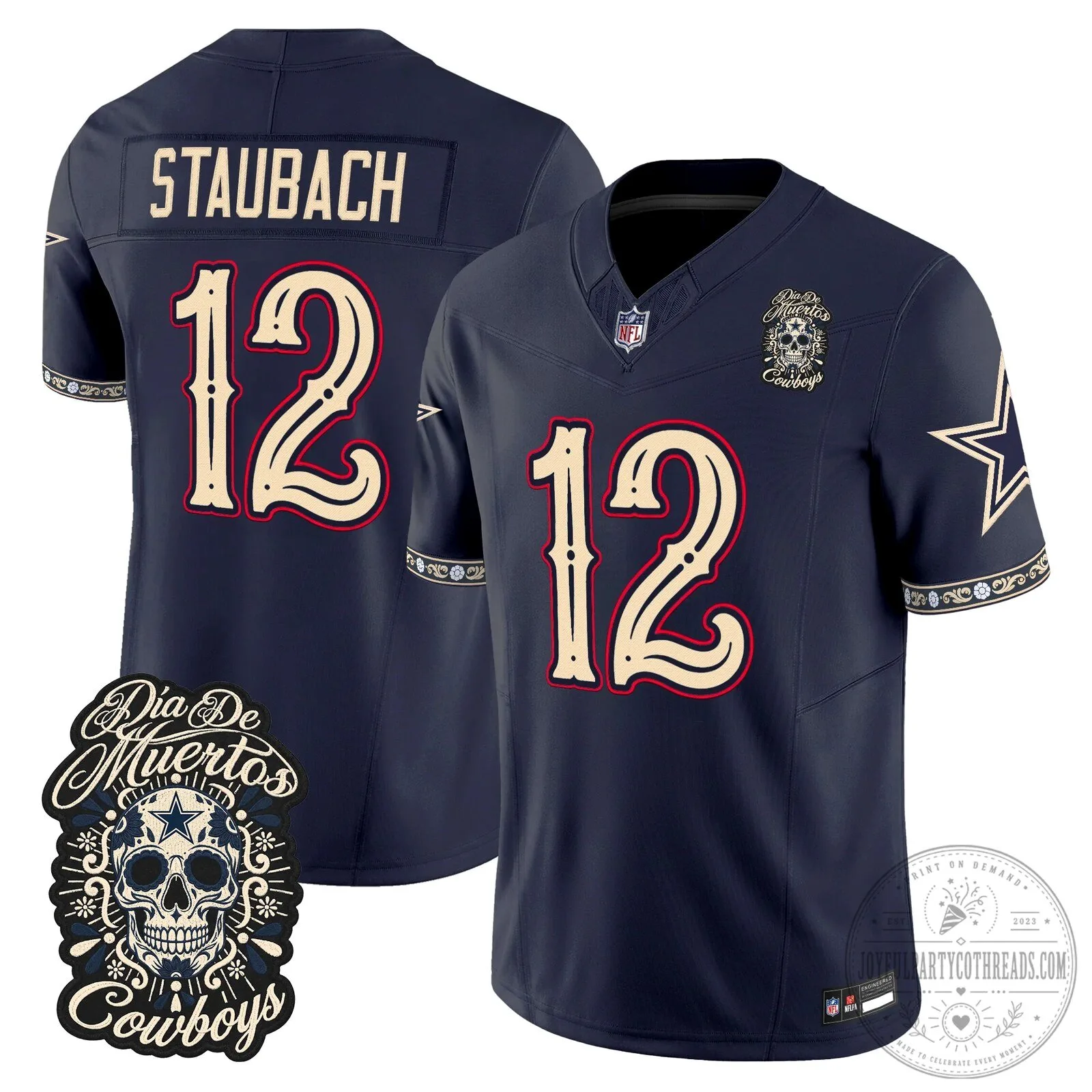 Dallas Cowboys Dia de los Muertos CeeDee Lamb Football Jersey 22 Dallas Cowboys Dia de los Muertos CeeDee Lamb Football Jersey