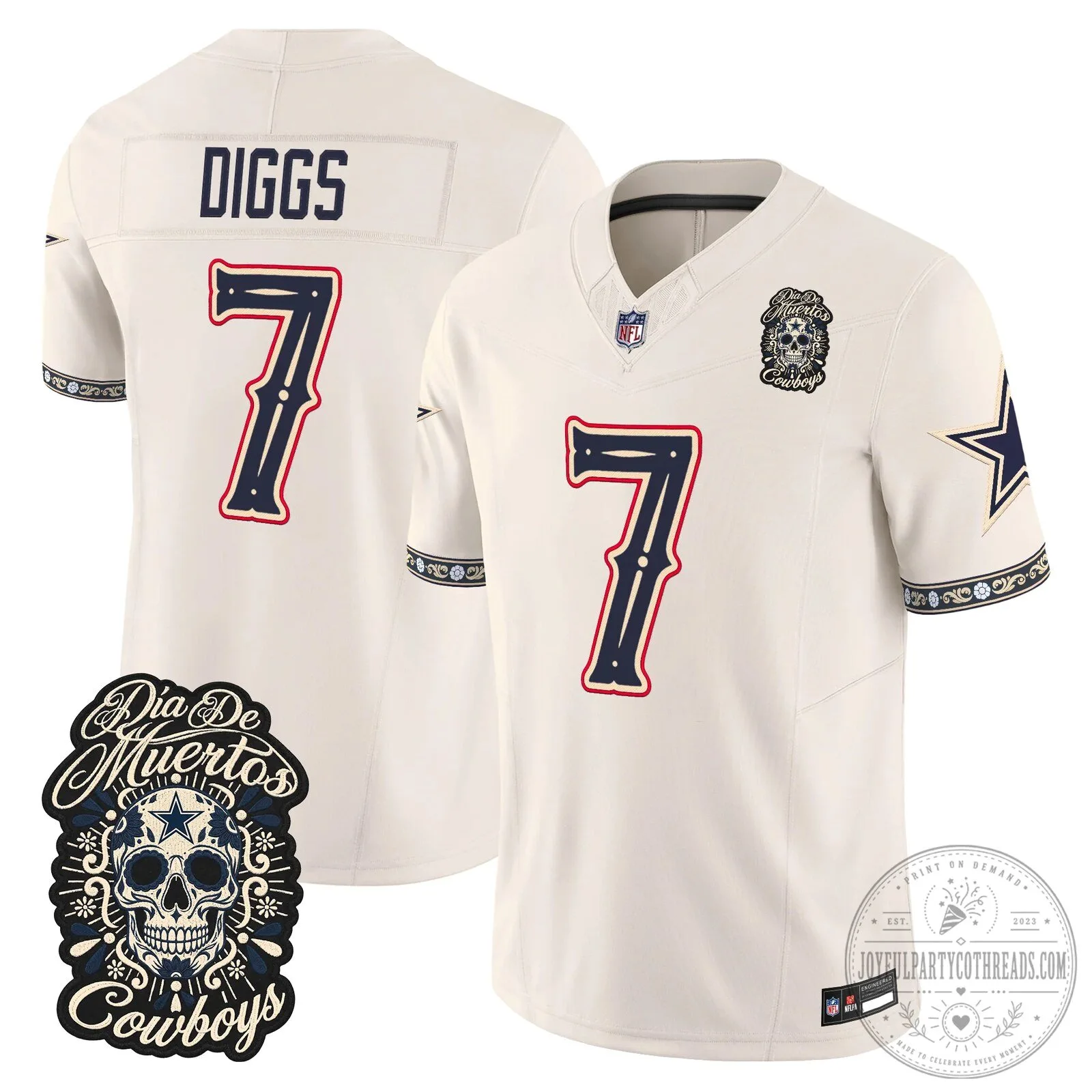 Dallas Cowboys Dia de los Muertos CeeDee Lamb Football Jersey 26 Dallas Cowboys Dia de los Muertos CeeDee Lamb Football Jersey