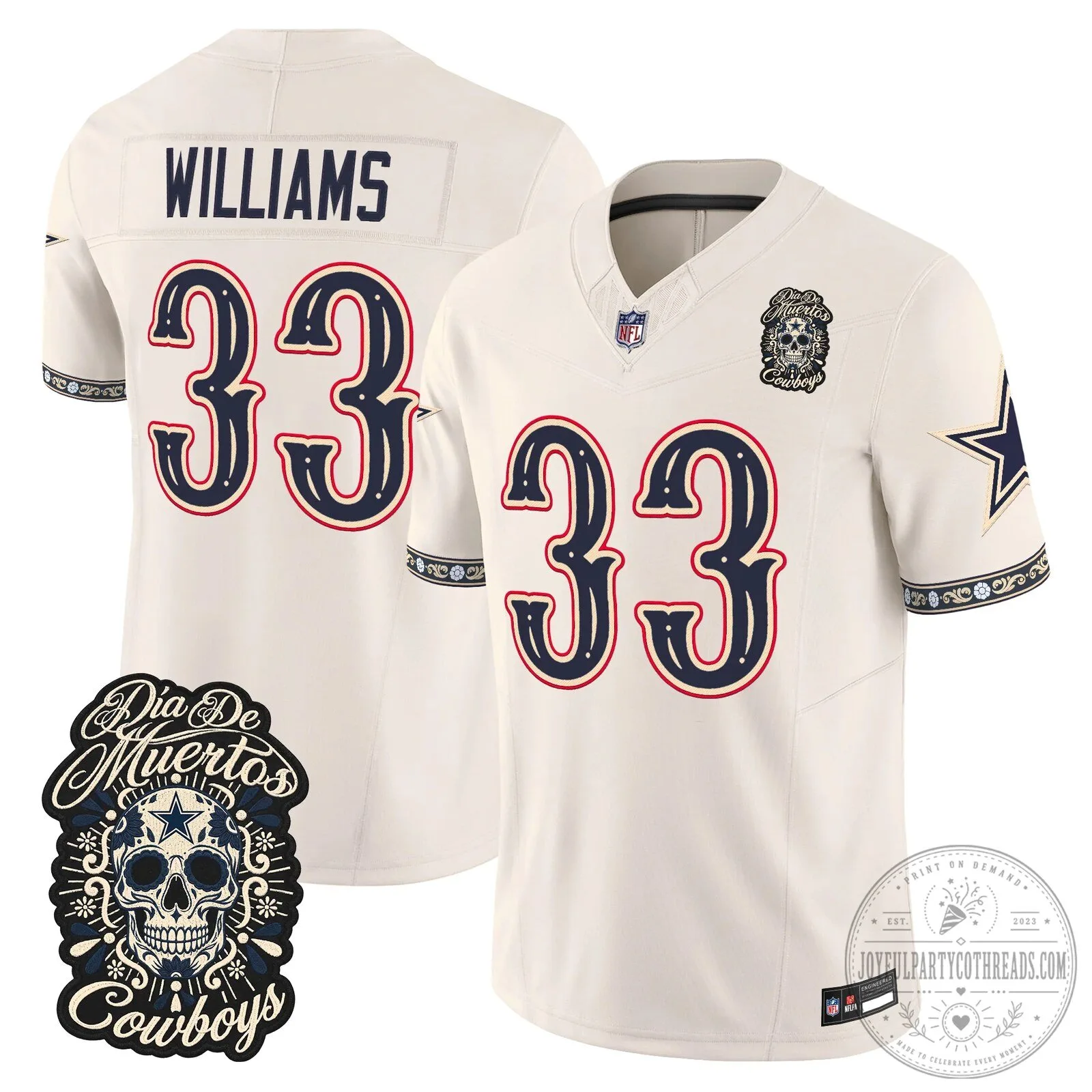 Dallas Cowboys Dia de los Muertos CeeDee Lamb Football Jersey 28 Dallas Cowboys Dia de los Muertos CeeDee Lamb Football Jersey