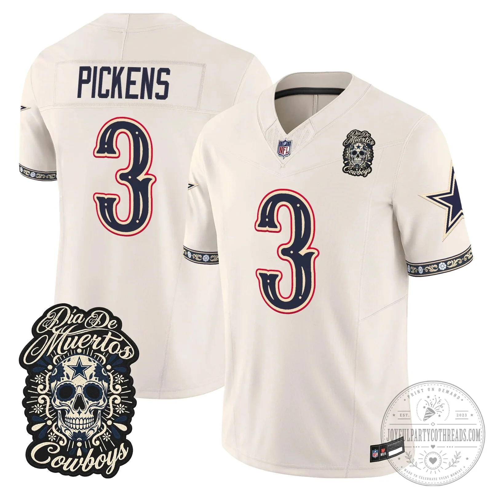 Dallas Cowboys Dia de los Muertos CeeDee Lamb Football Jersey 29 Dallas Cowboys Dia de los Muertos CeeDee Lamb Football Jersey