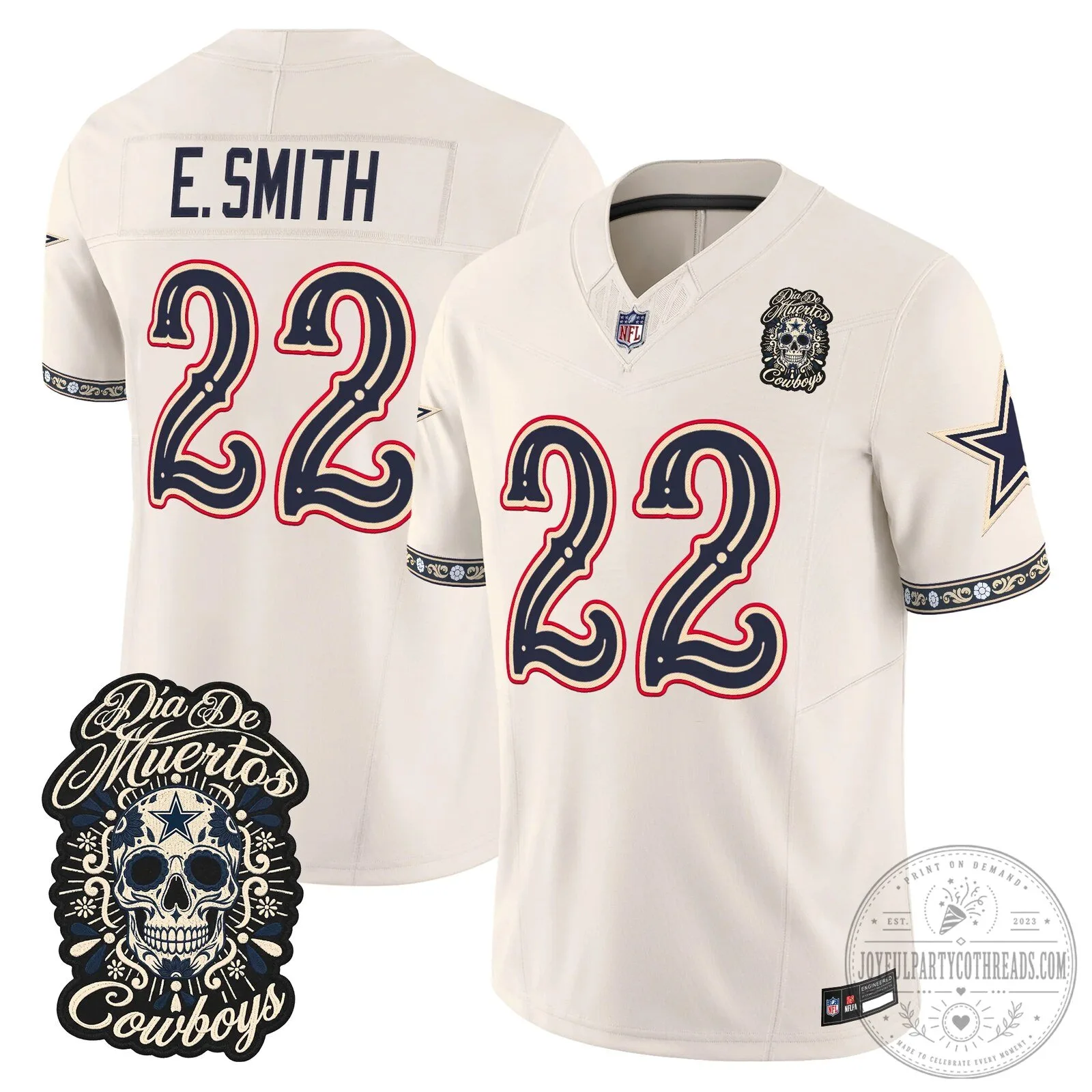 Dallas Cowboys Dia de los Muertos CeeDee Lamb Football Jersey 31 Dallas Cowboys Dia de los Muertos CeeDee Lamb Football Jersey