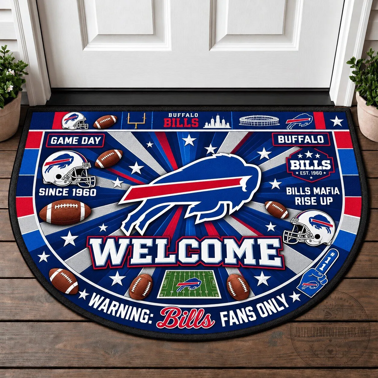 Buffalo Bills NFL Football Team Welcome Doormat for Home Entryway Decor