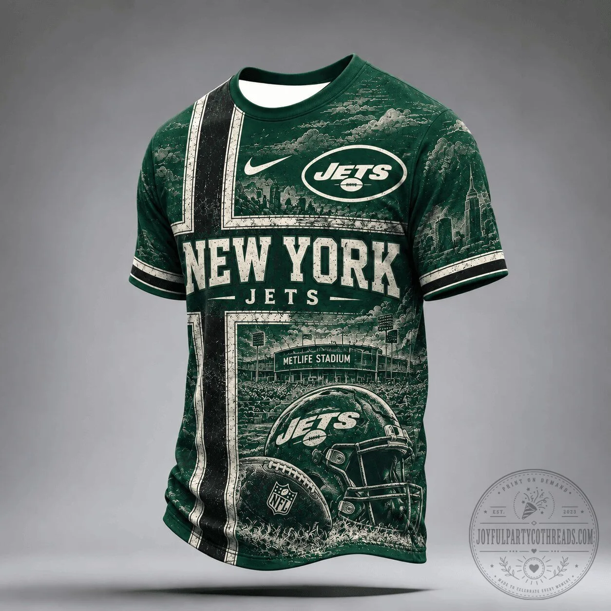 New York Jets MetLife Stadium Football Team All Over Print T-Shirt
