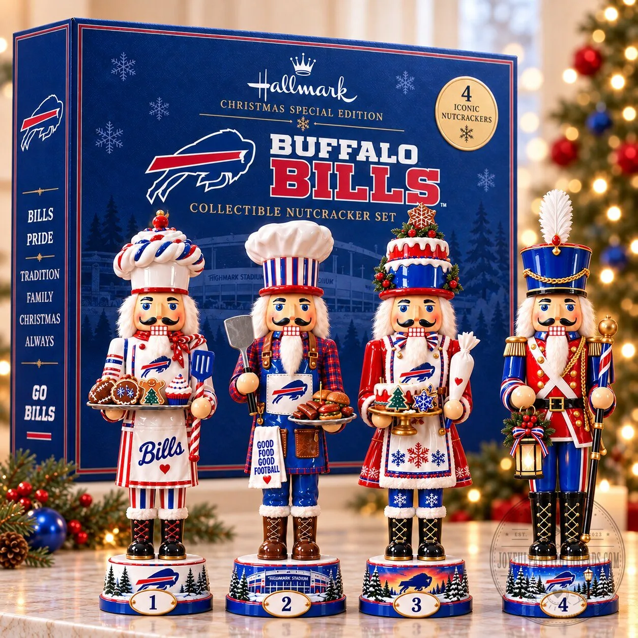 Buffalo Bills NFL Christmas Special Edition Collectible Nutcracker Set