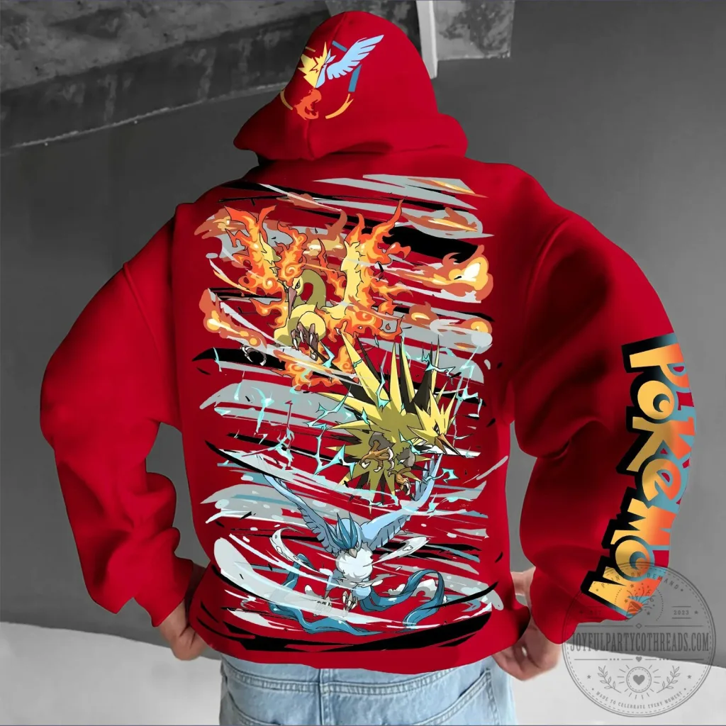 Pokemon Legendary Birds Articuno Zapdos Moltres Hoodie Pokemon Legendary Birds Articuno Zapdos Moltres Hoodie