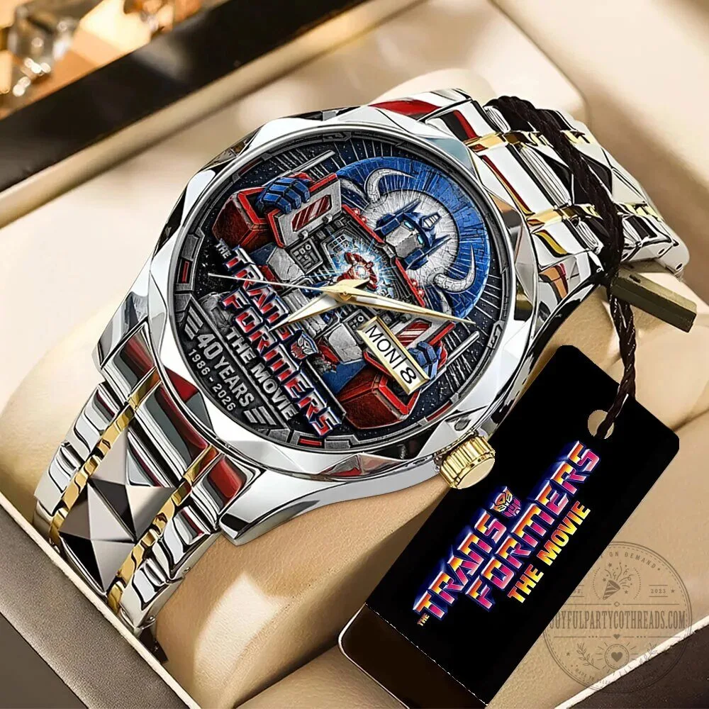 Transformers The Movie 40th Anniversary Optimus Prime Stainless Steel Watch