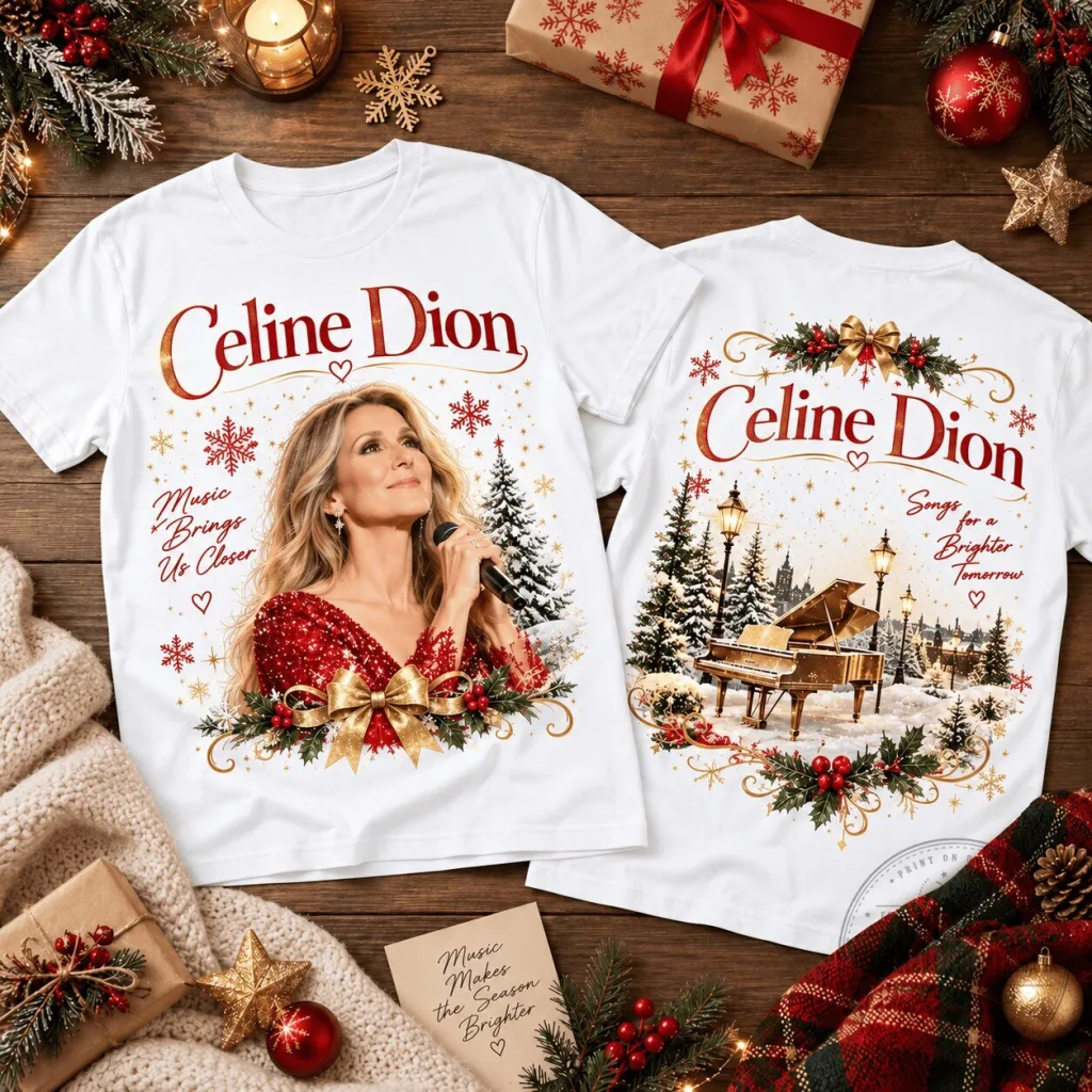 Celine Dion Music Brings Us Closer Christmas Holiday T-Shirt Celine Dion Music Brings Us Closer Christmas Holiday T-Shirt